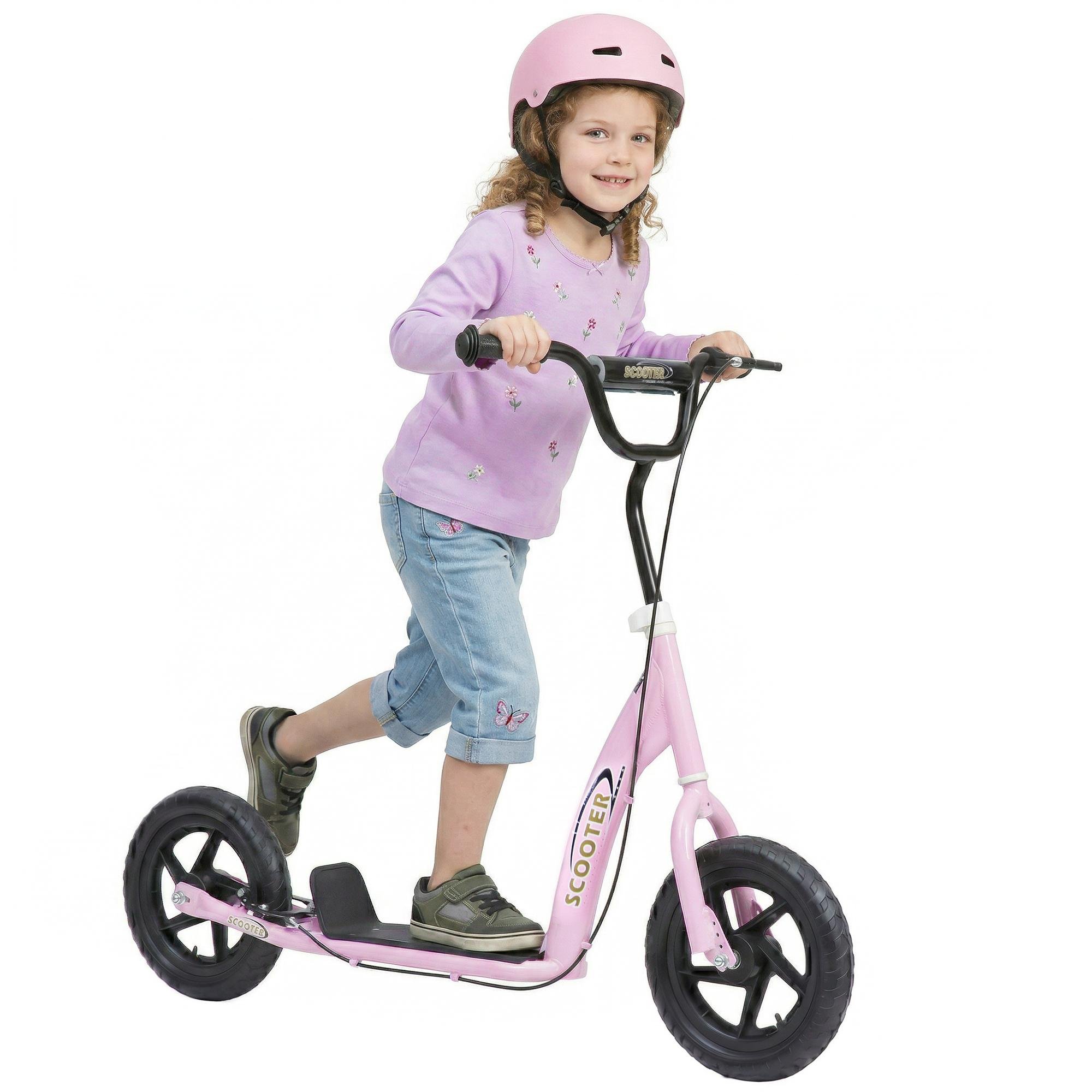 Pink 12 Inch EVA Scooter with Adjustable Handlebar