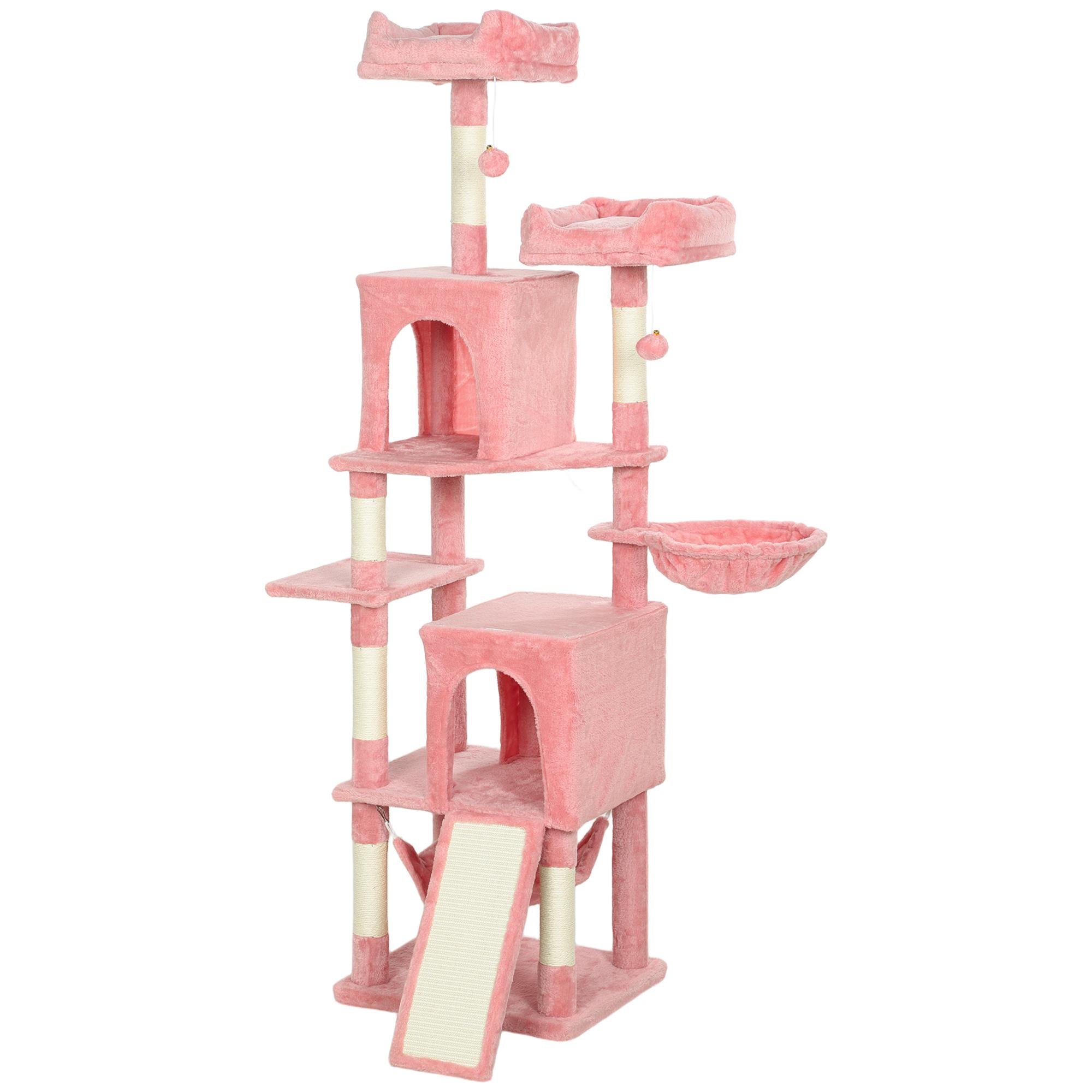 177 cm Pink Cat Tower with Condos and Perches