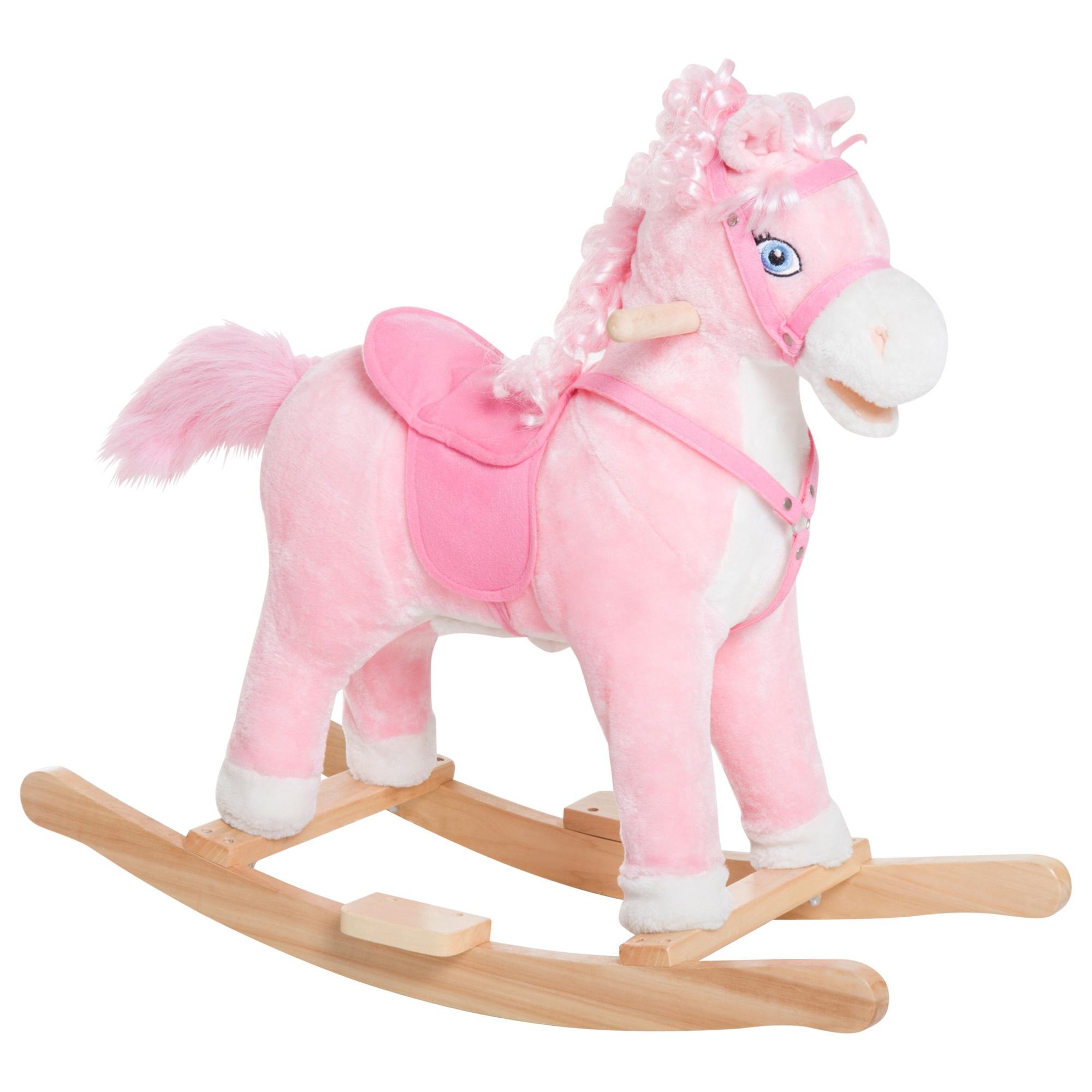 Pink Rocking Horse with Sounds and Press-Ear Play