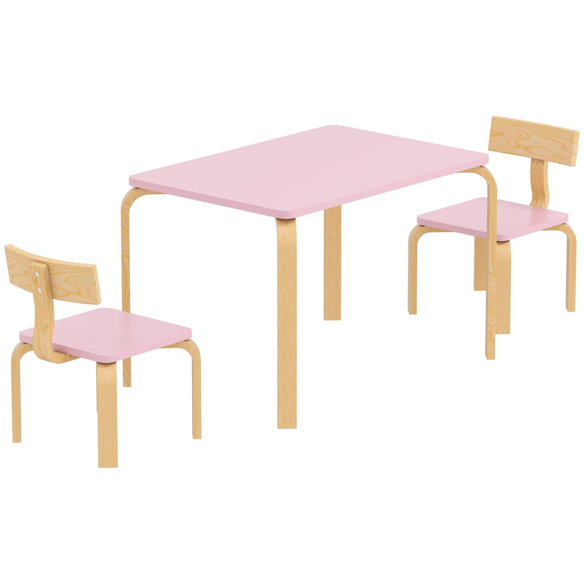 Pink Poplar Kids Activity Table, 3-Piece Set for Ages 3-8