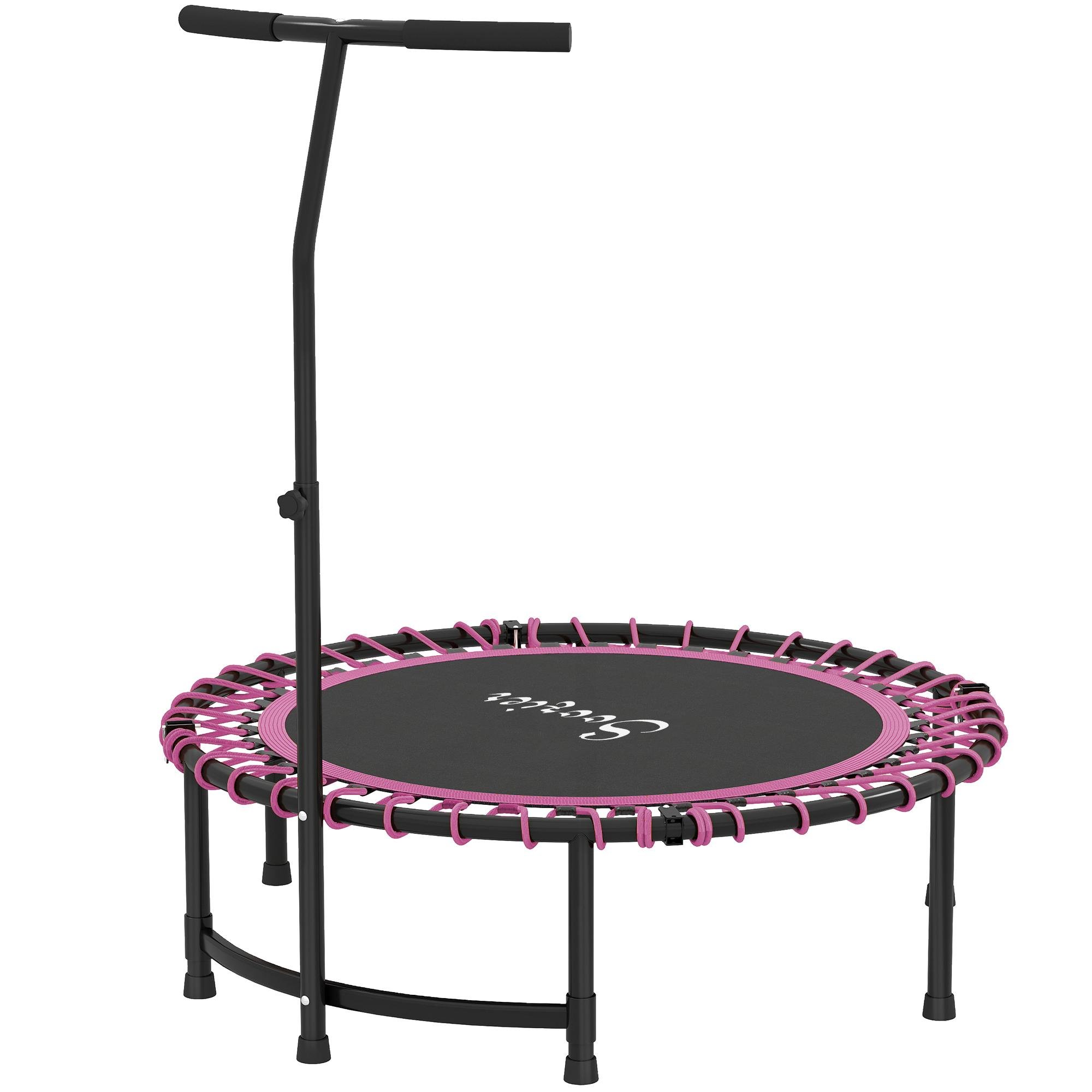 Pink 45 Inch Foldable Trampoline with Adjustable Handle
