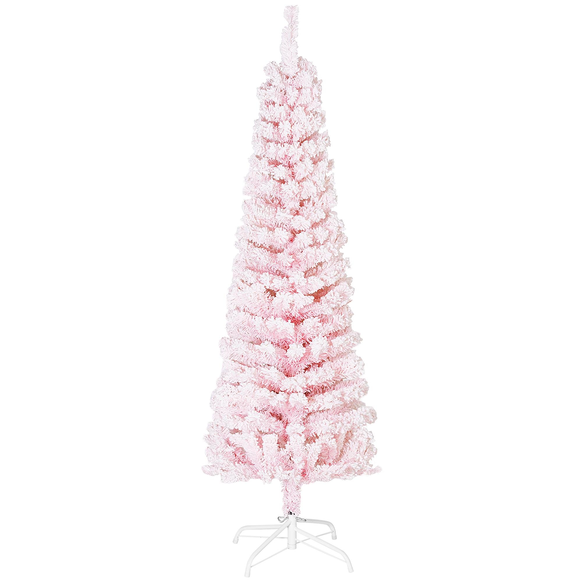 5 ft Pink Flocked Tree with 390 Branch Tips