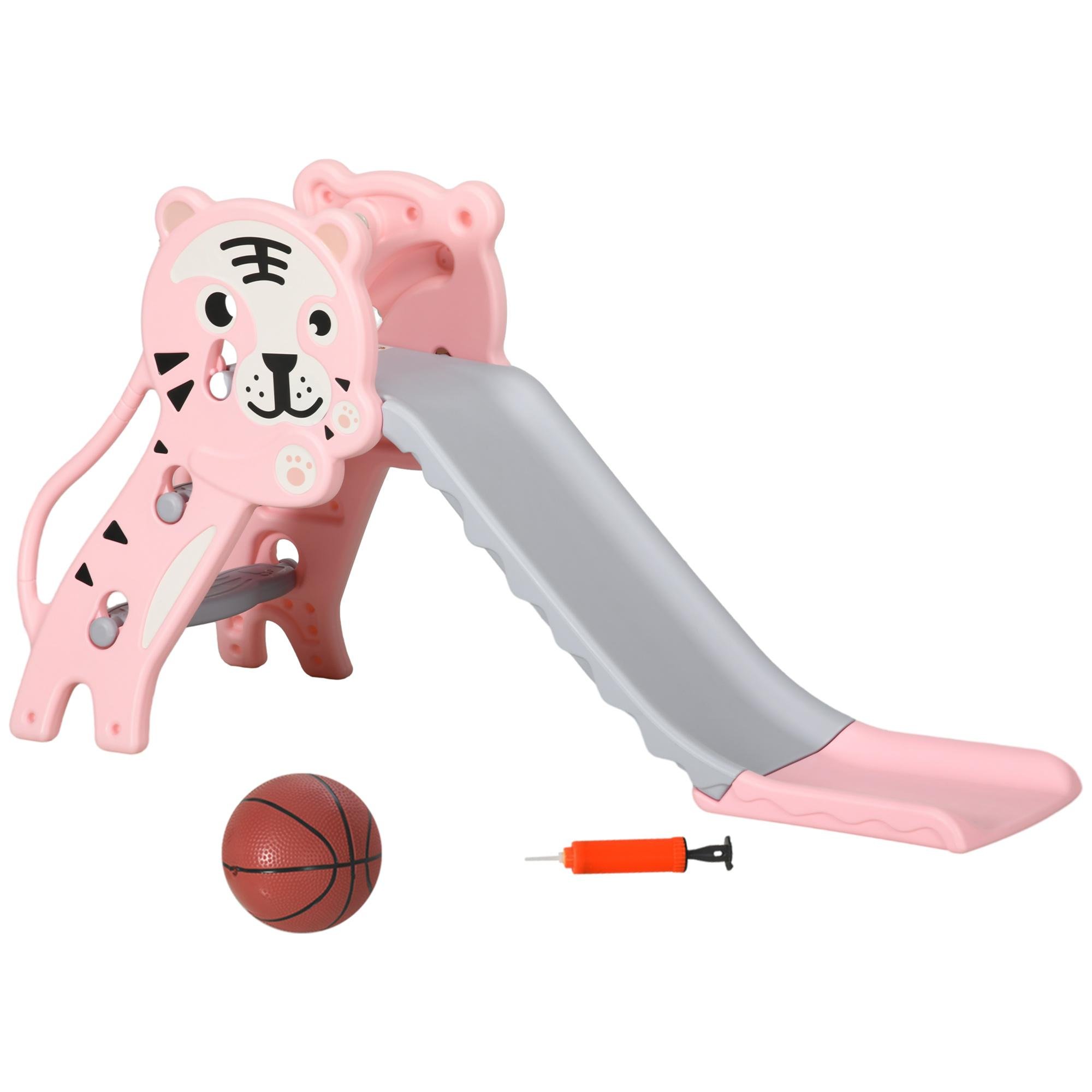 Pink Polyethylene Toddler Slide, 3-in-1 Playset