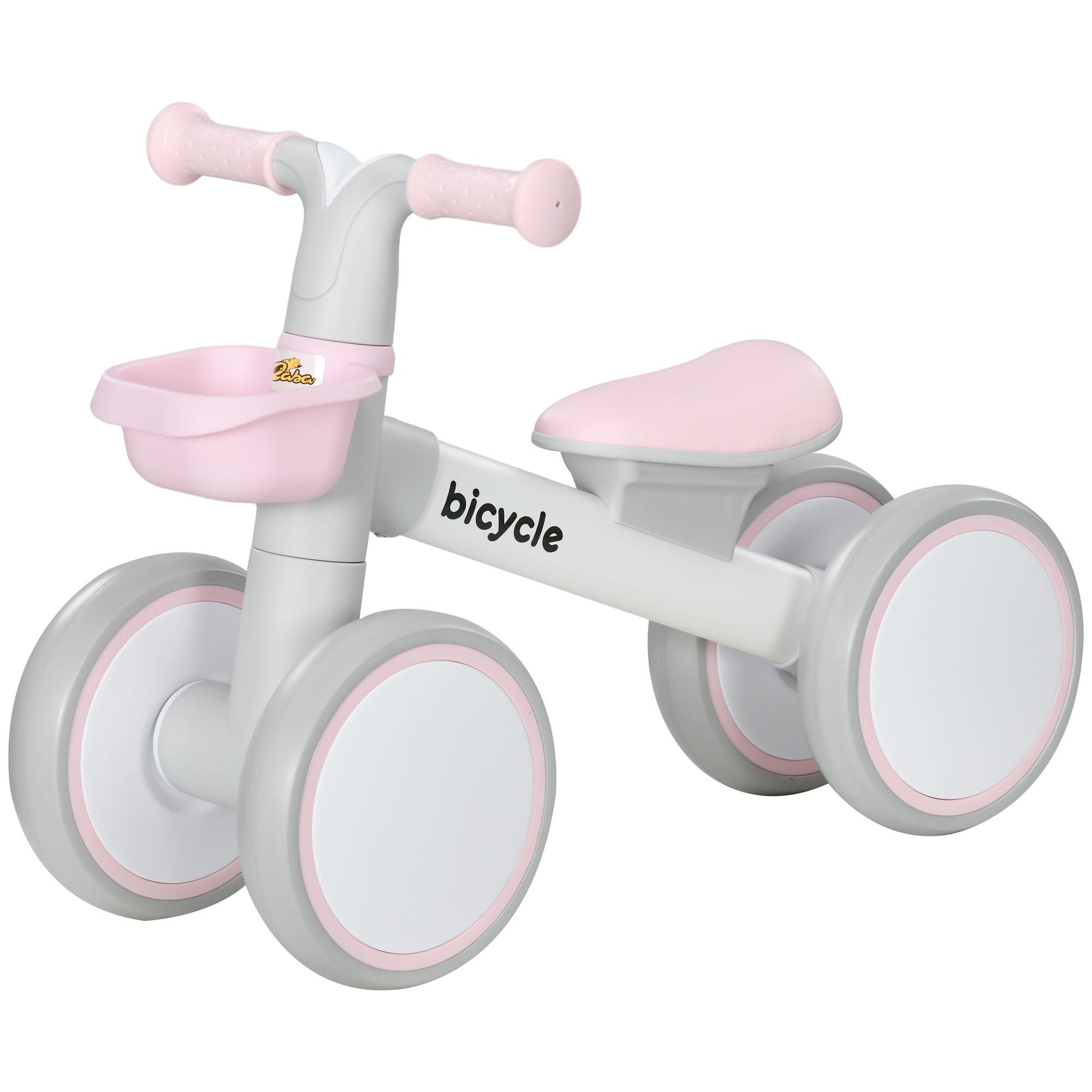 Pink Toddler Balance Bike with Adjustable Seat