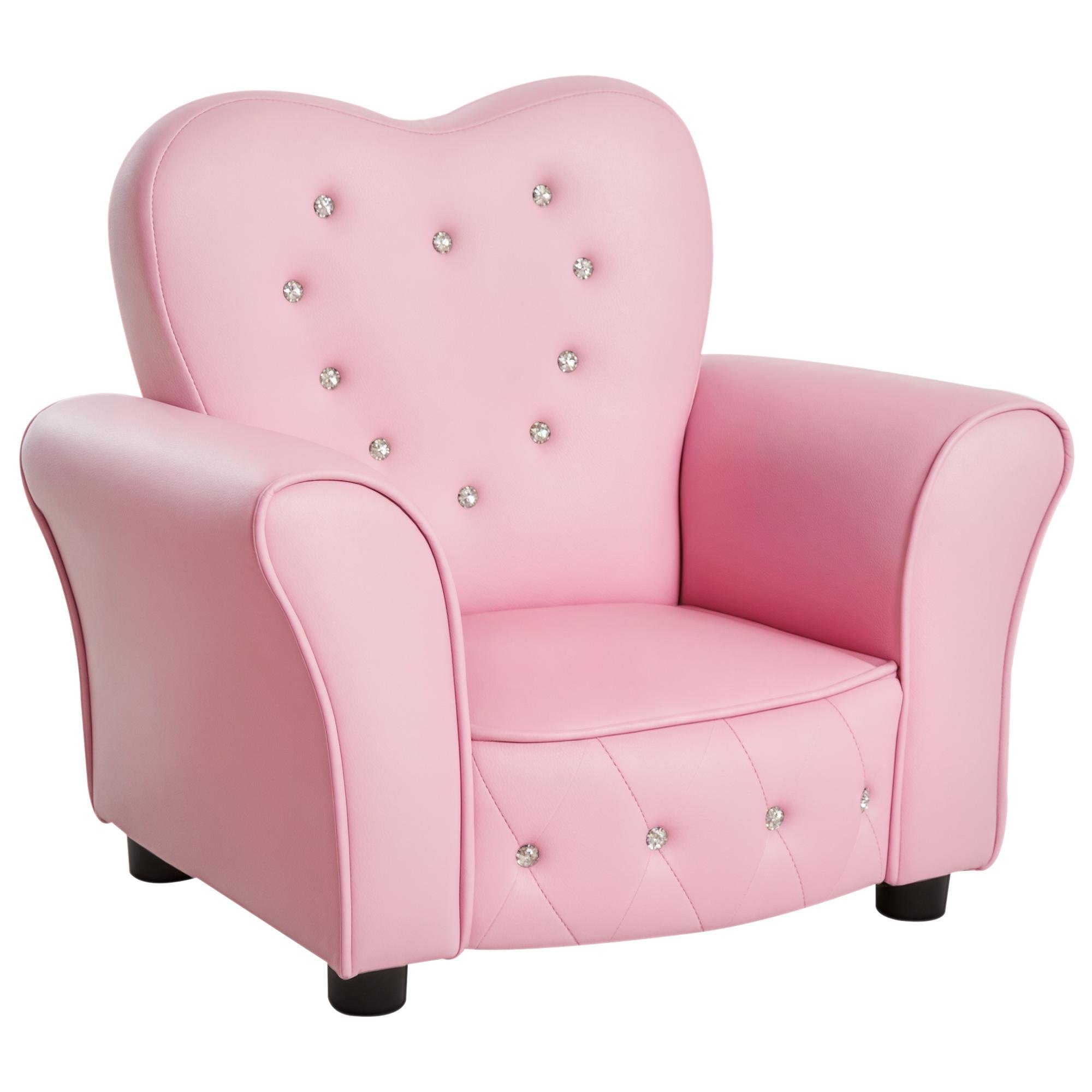 Pink Toddler Sofa Chair with Solid Wood Frame