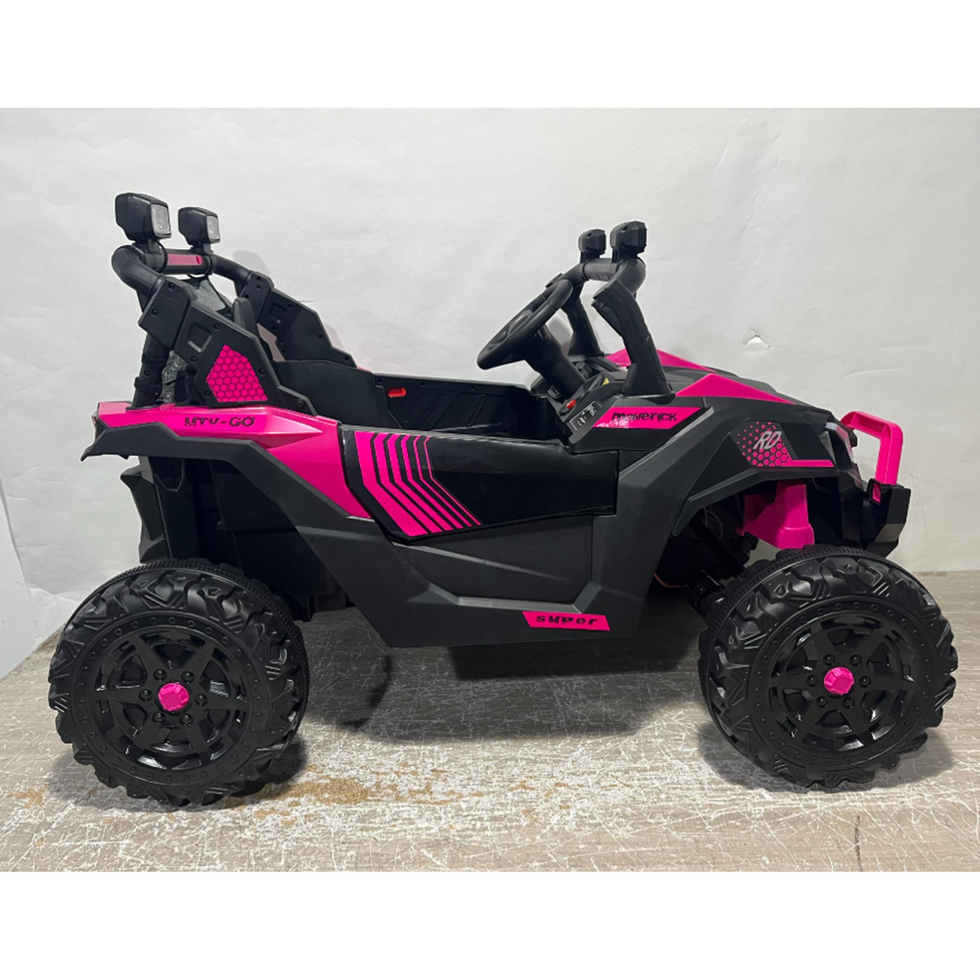 Pink 24V Two Seat UTV with Dual Motors