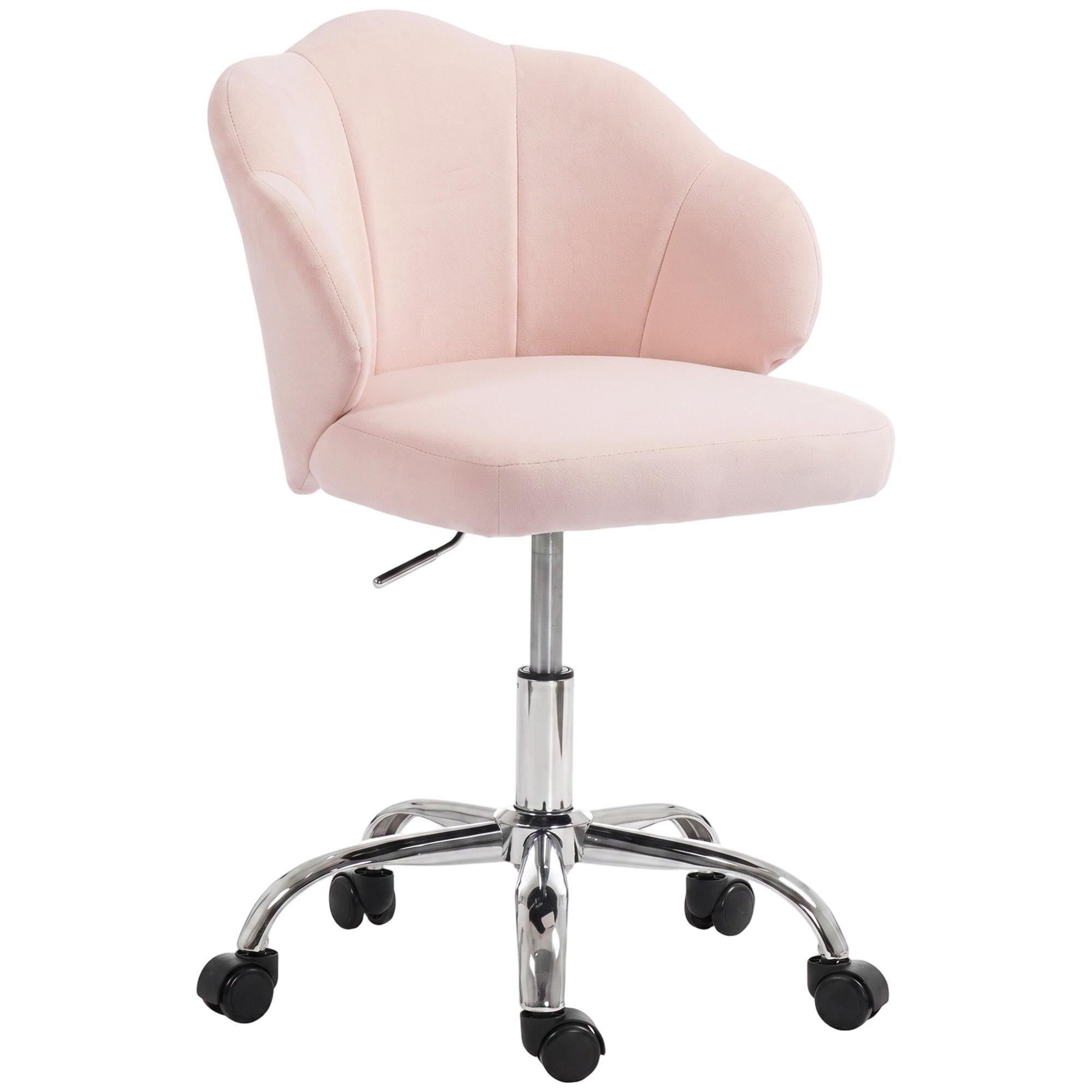 Pink Petal Velvet Task Chair with Adjustable Height