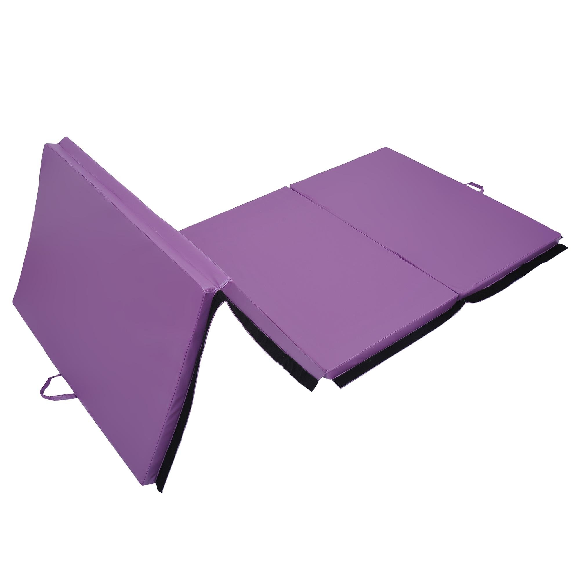 Purple 4ft x 10ft Mat, 2in Folding Gymnastics Mat