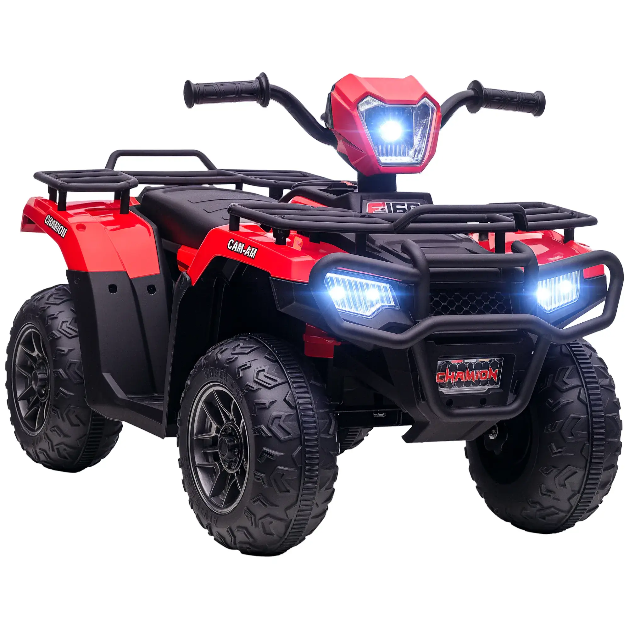 Red 12V Kids ATV with Dual Motors and Music