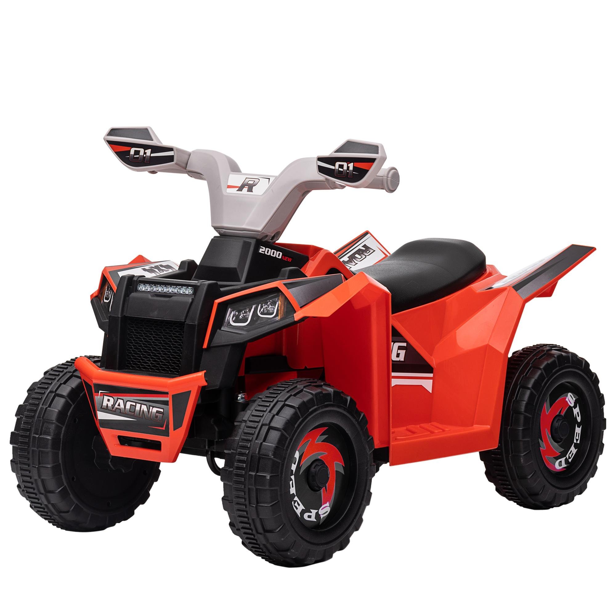 Red 6V Toddler Electric Quad with Forward and Reverse