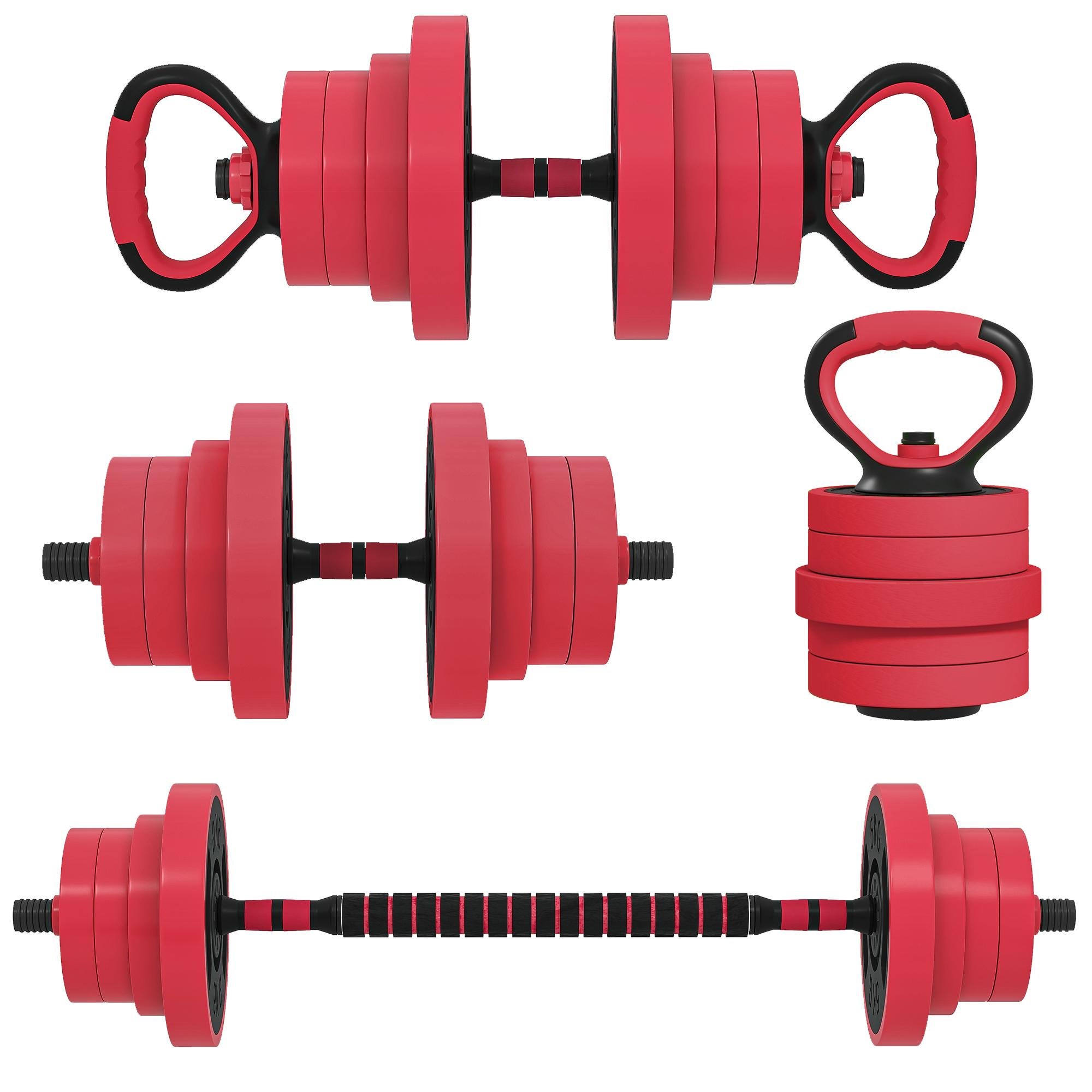 Red 88 lbs Adjustable Dumbbells 4-in-1 Weight Set