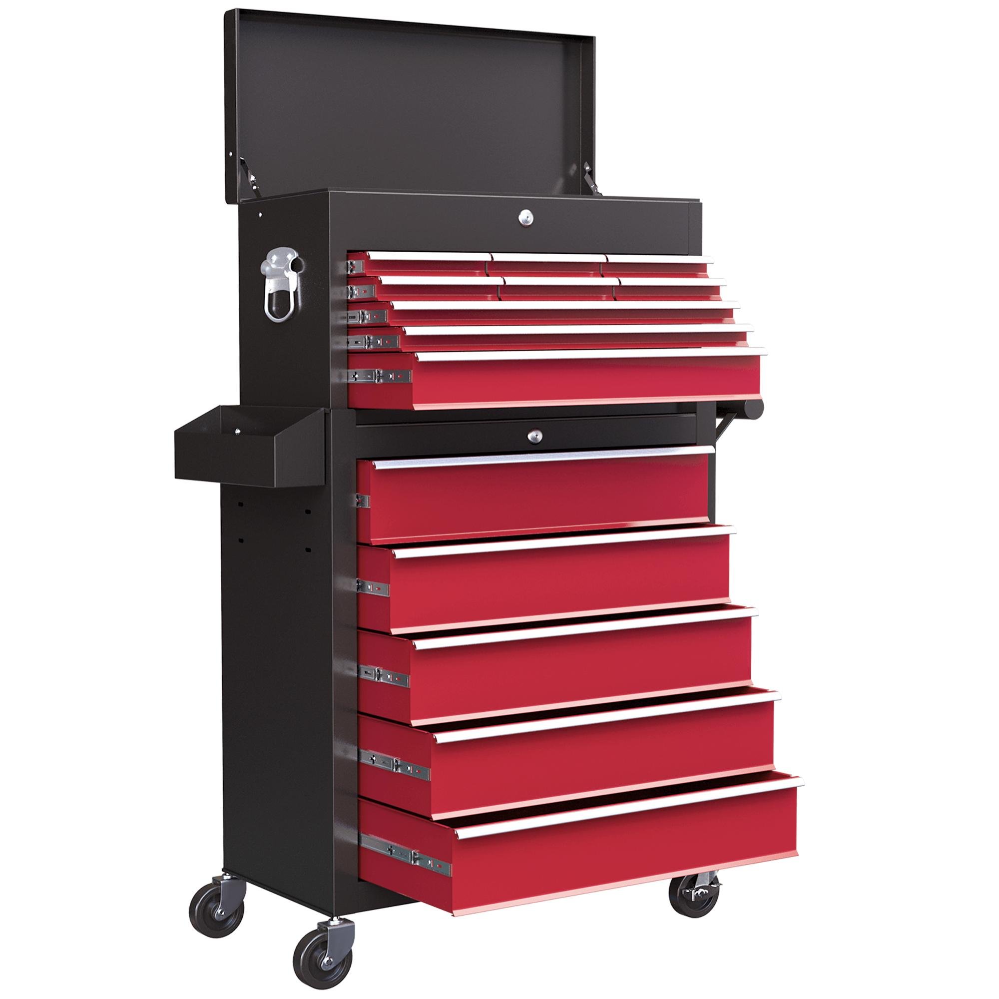 Red 14 Drawer Tool Chest with Detachable Top Toolbox