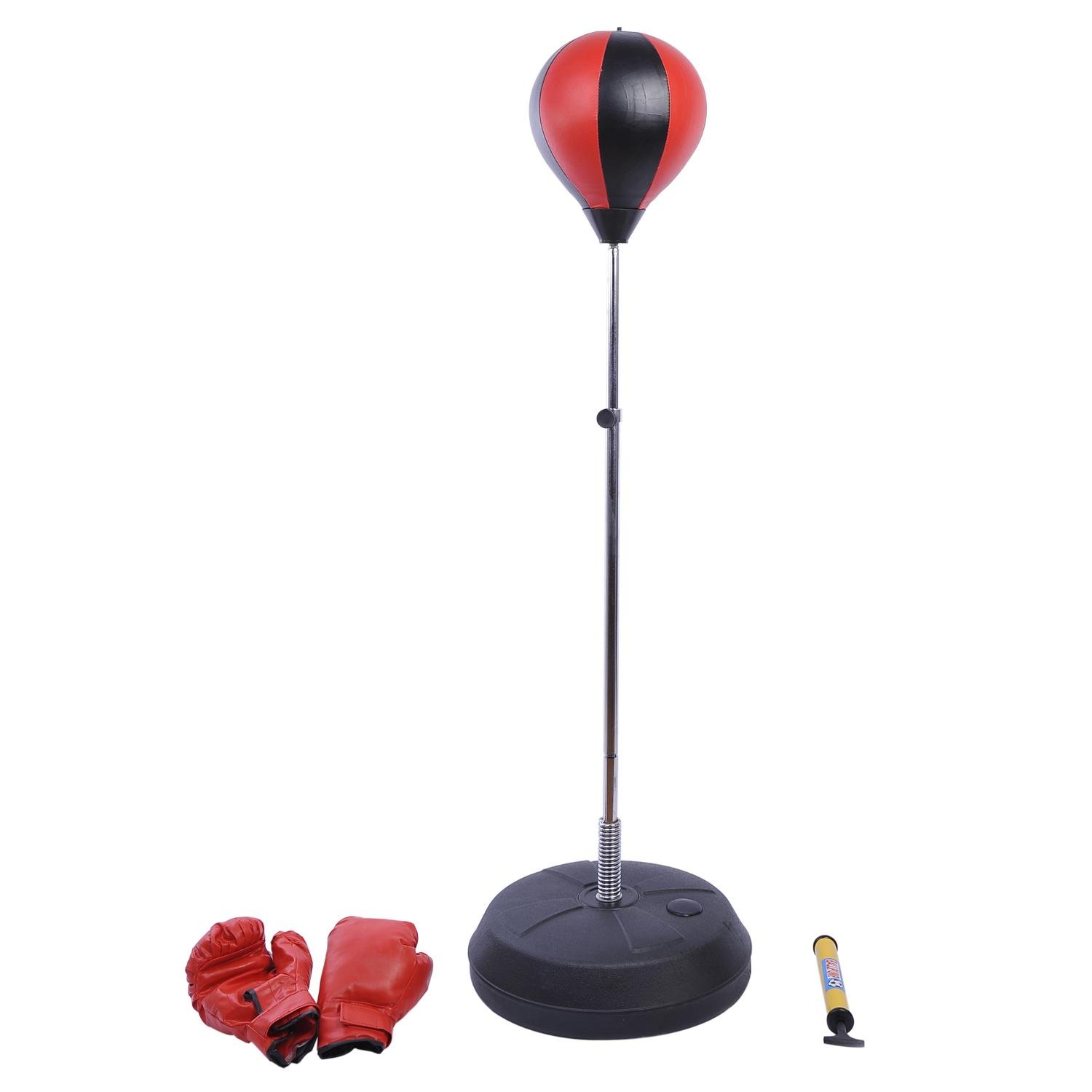 Red Black Kids Punch Ball, 4-Level Adjustable Freestanding Set