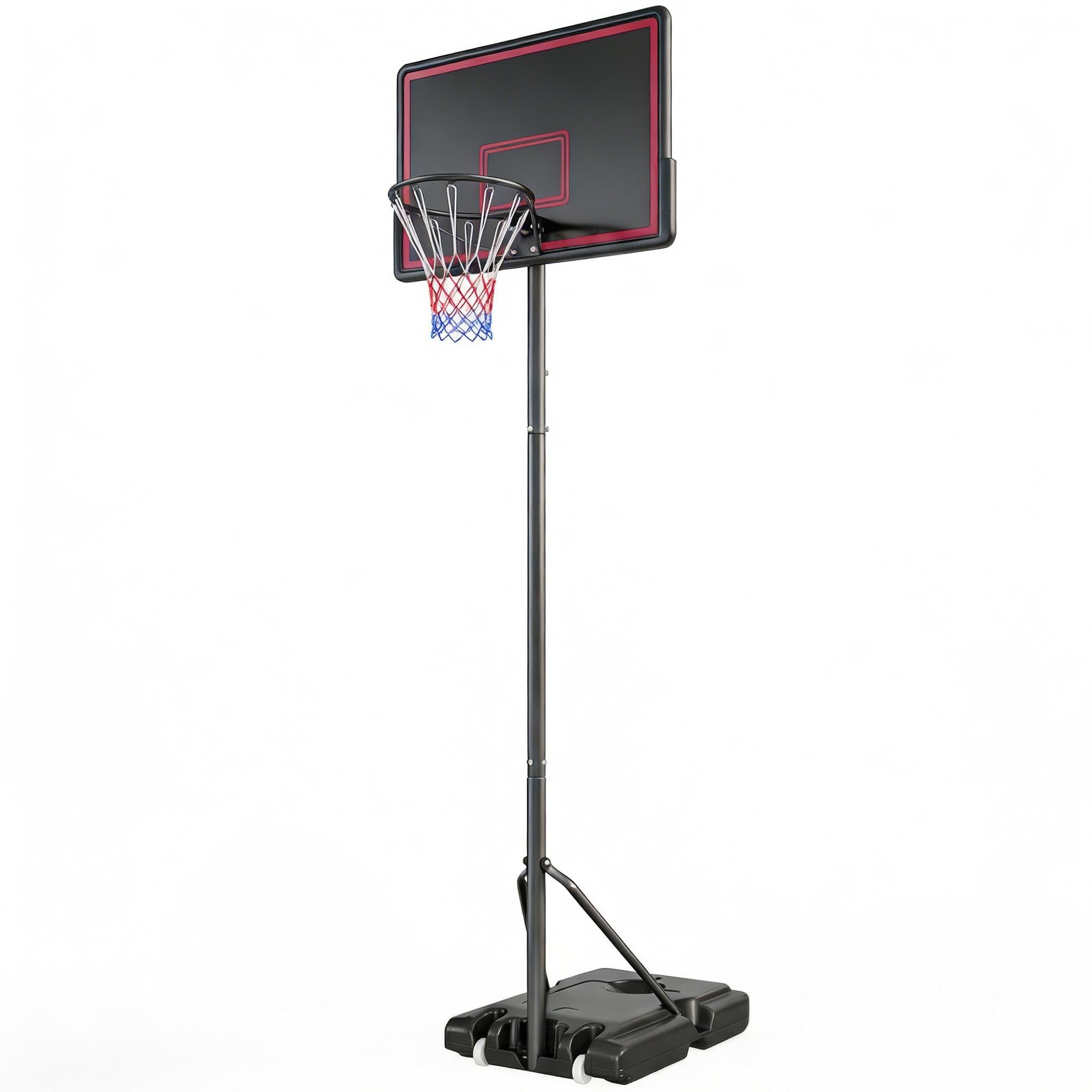 Red Adjustable Basketball Hoop, 4.4-10 ft with Wheels