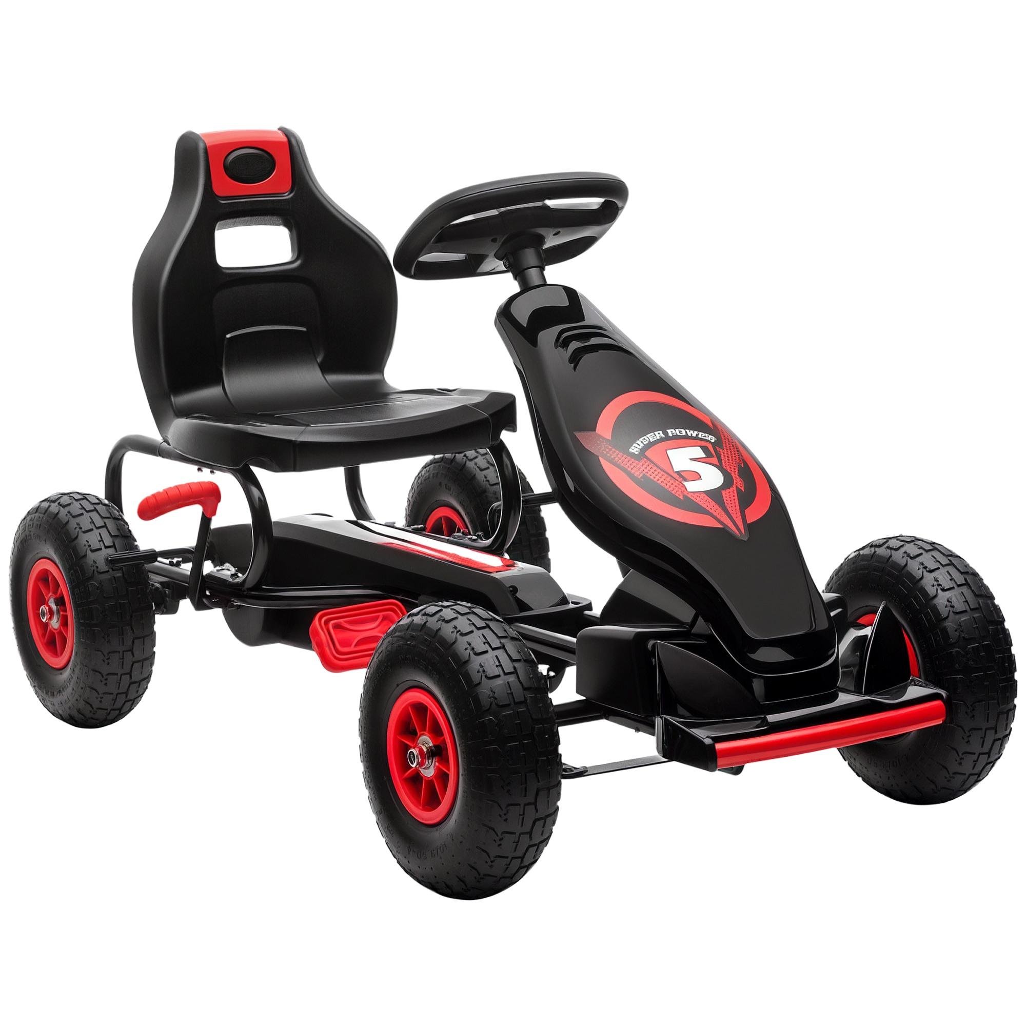 Red Pedal Go Kart with Handbrake and Reverse