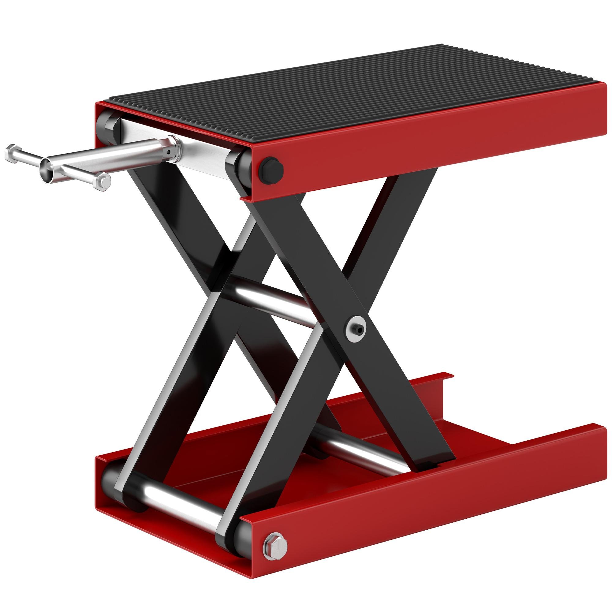 Red Steel Motorcycle Lift, Adjustable 500 kg Jack