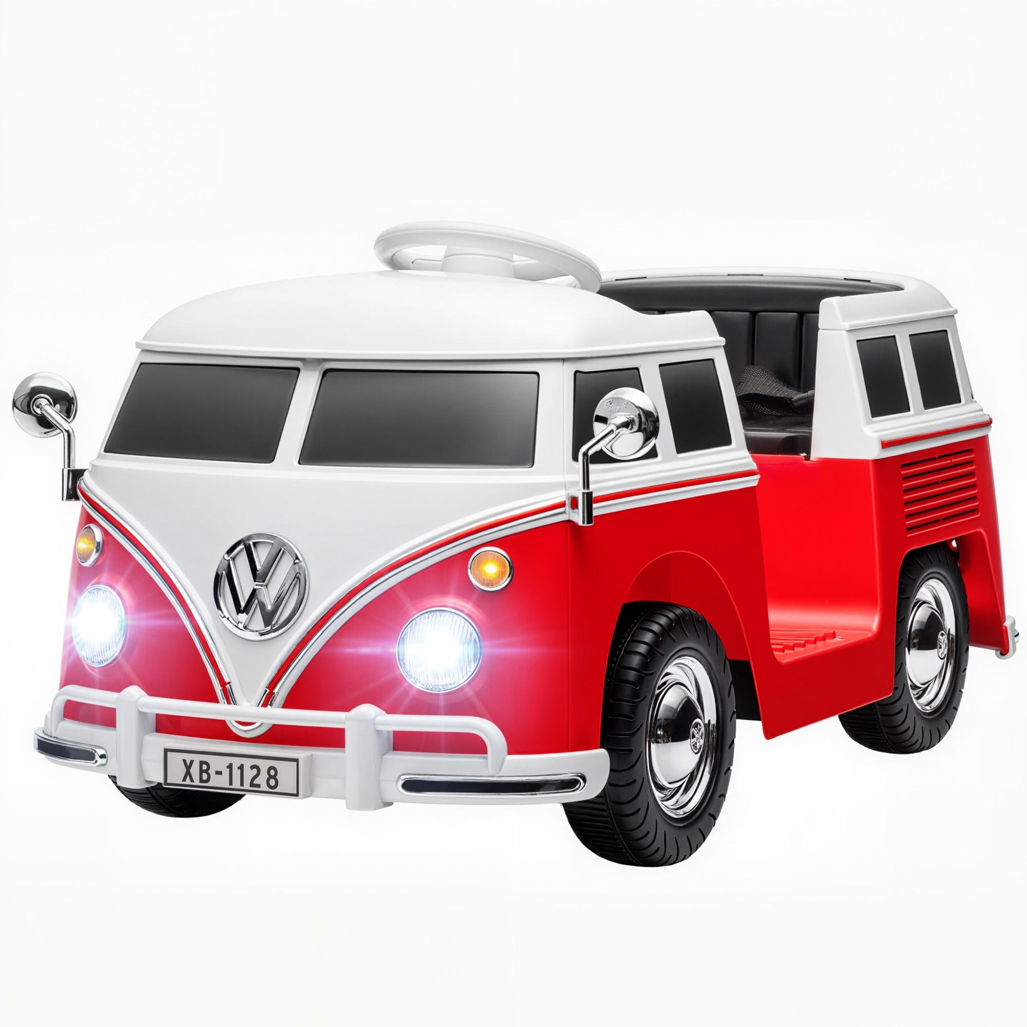 Red Retro Kids Ride-On Car with 12V Dual Motors