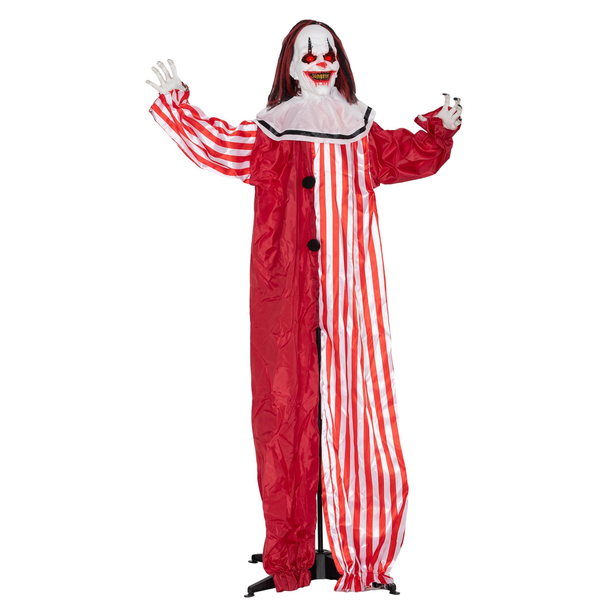 65 Inch Sound Activated Clown with Red LED Eyes