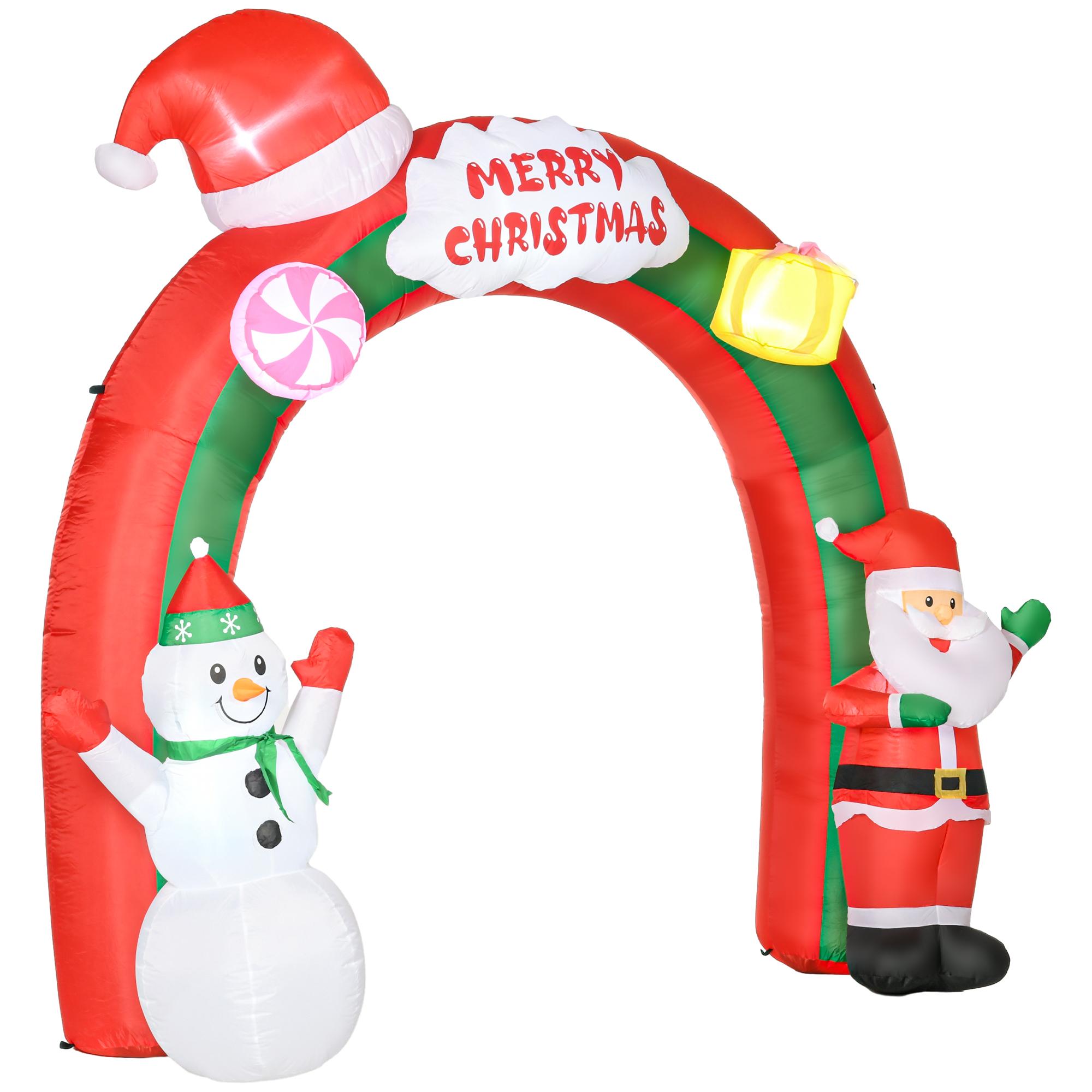 9 ft Santa Snowman Archway with LED Lights