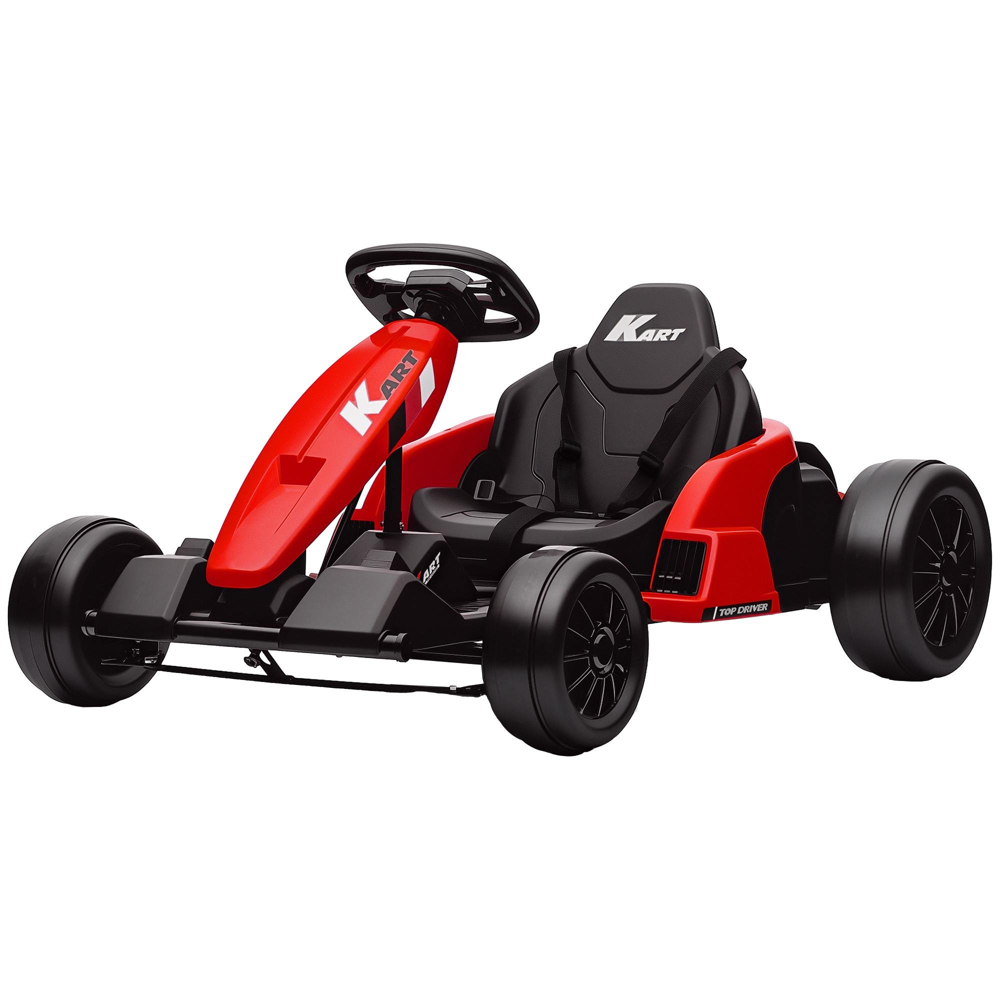 Red Electric Go Kart with Dual 24V Motors