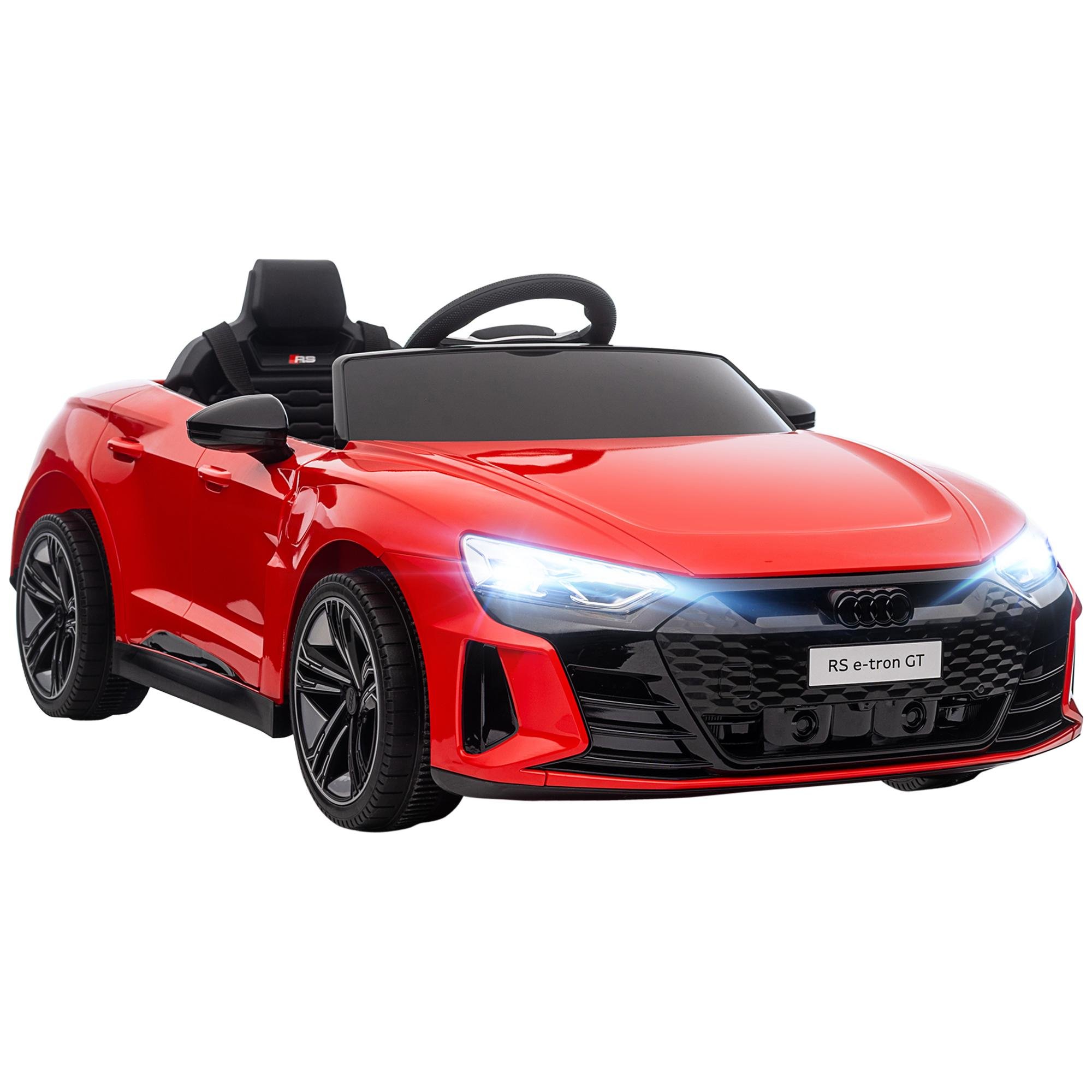 Red 12V Remote Electric Car with Dual Motors and Music
