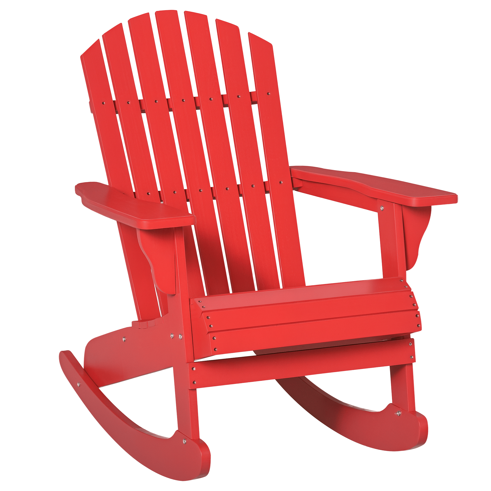 Red Fir Adirondack Rocker with Slatted Back for Patios