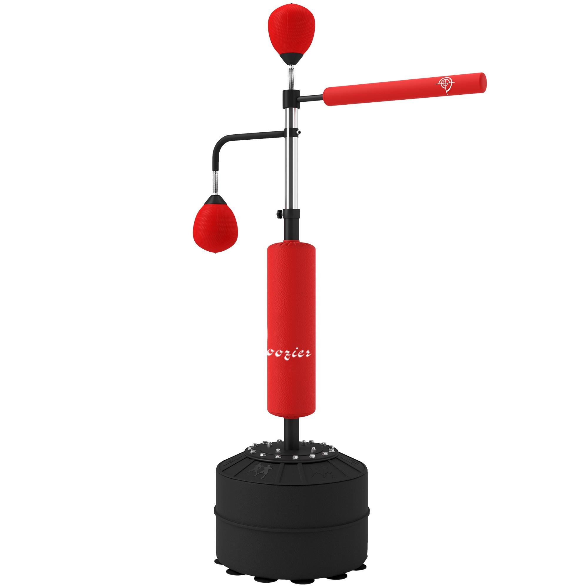 Red 4-in-1 Punching Bag Stand with Adjustable Height