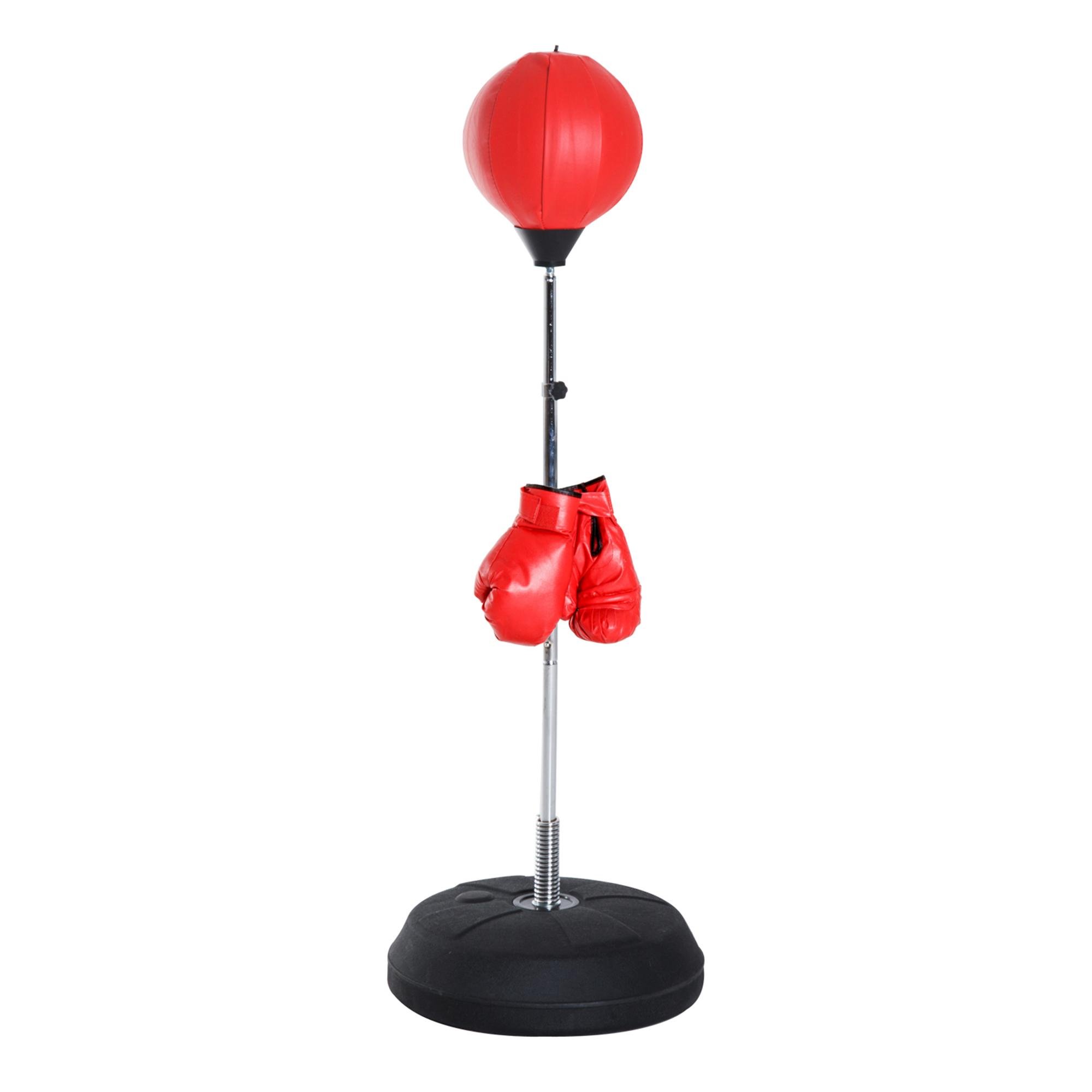 Red PU Freestanding Punching Bag, Adjustable Height