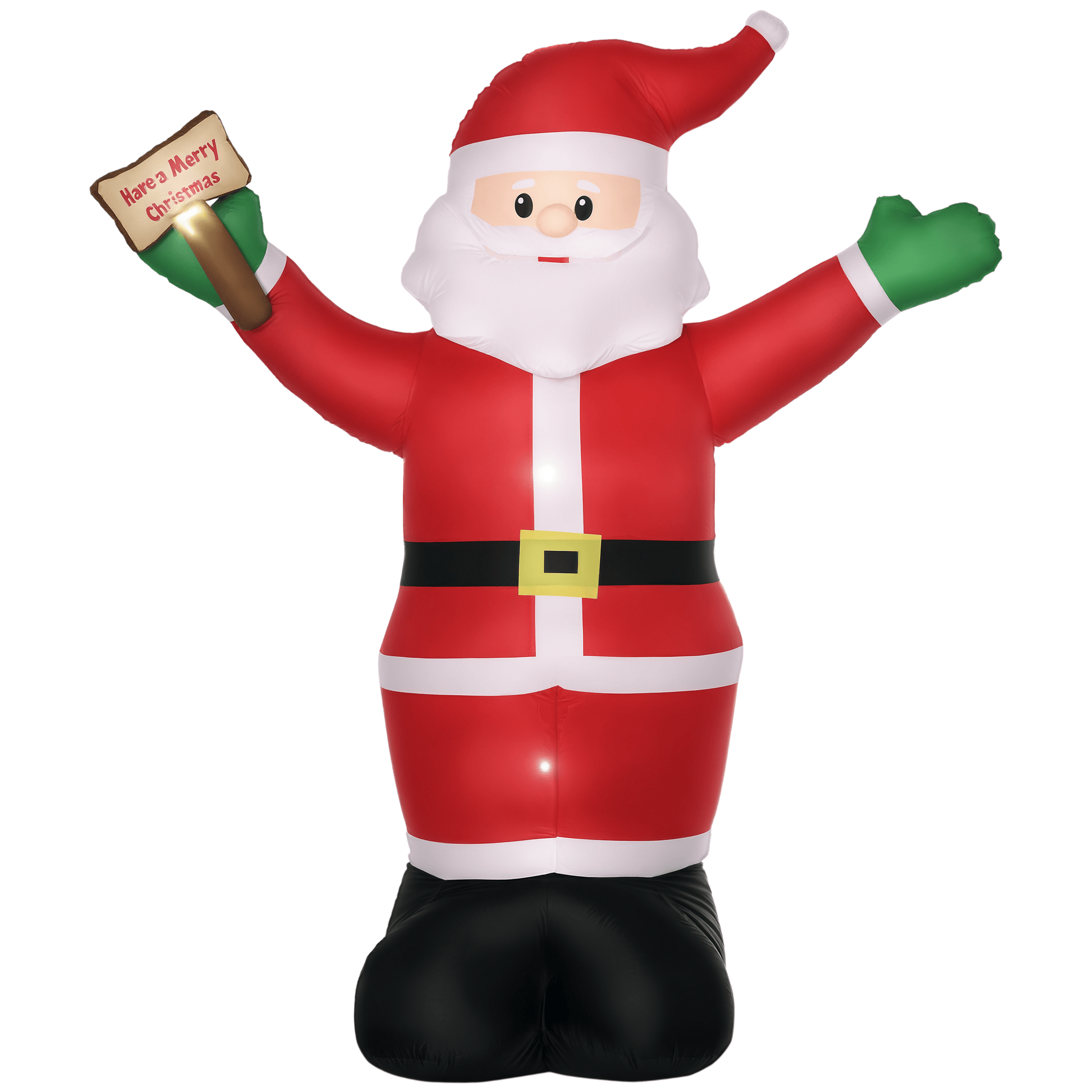 8 ft lighted Santa inflatable with sign, 98.5 in