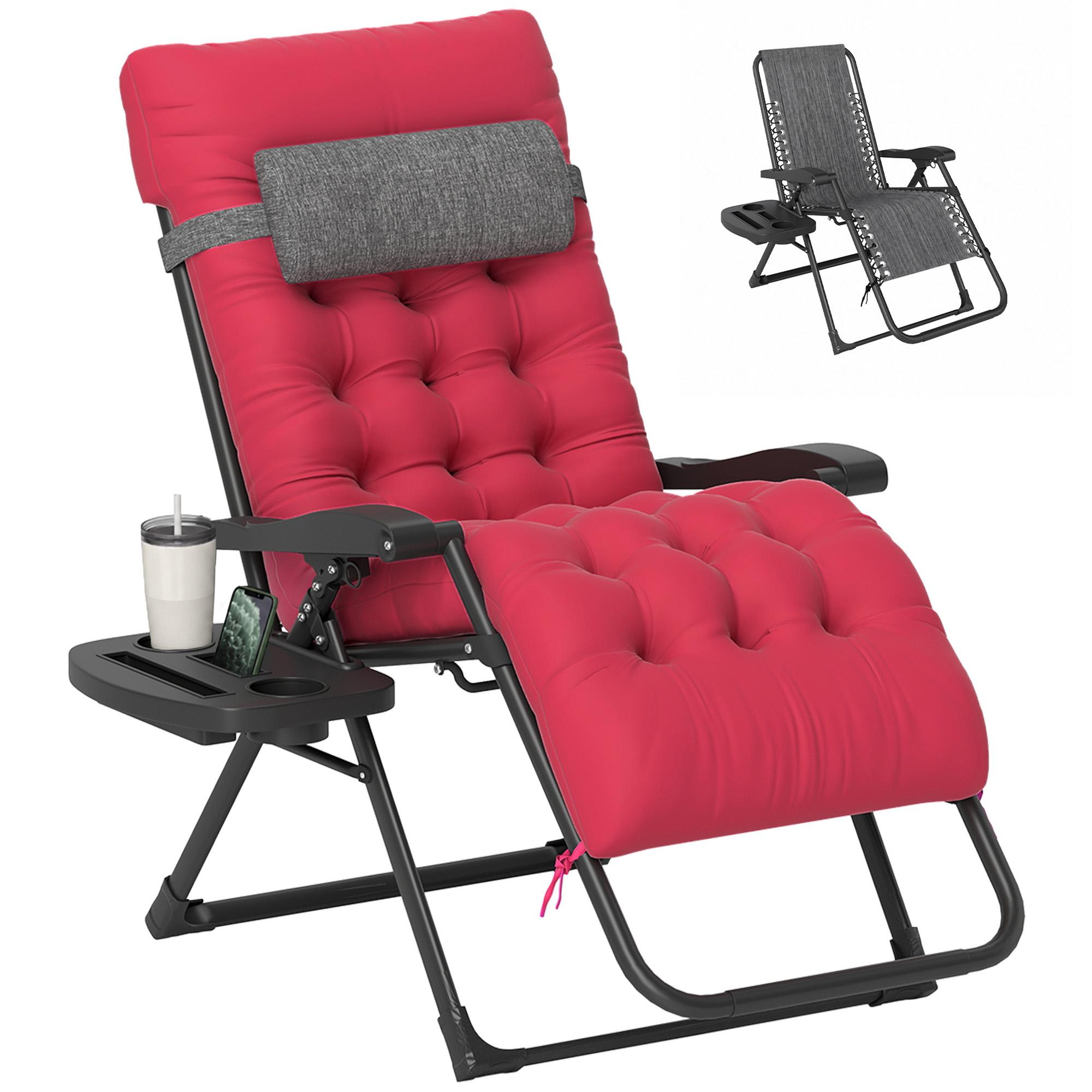 Red Zero Gravity Lounger with Lockable Backrest
