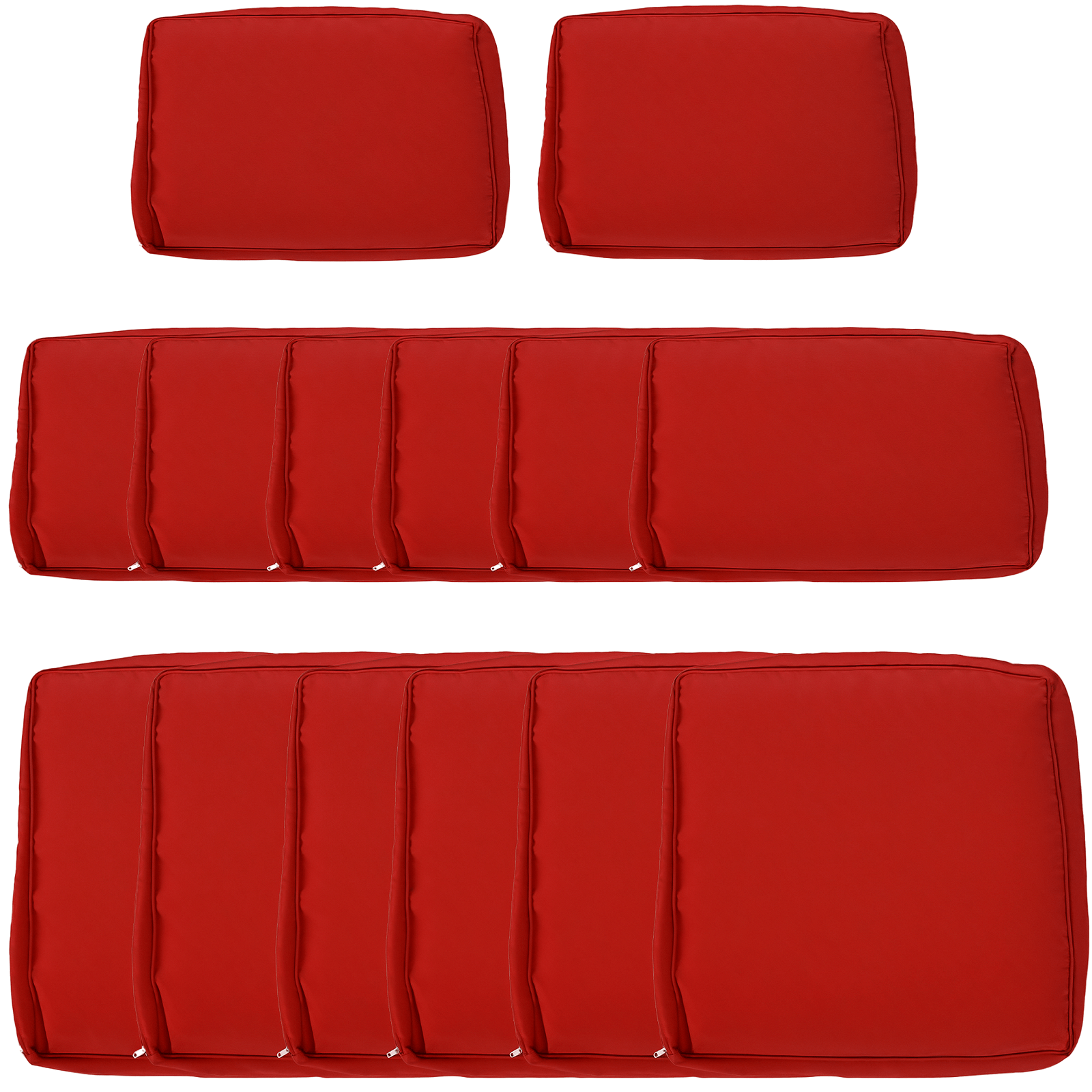 Red 14 Piece Cushion Covers, Polyester Patio Set