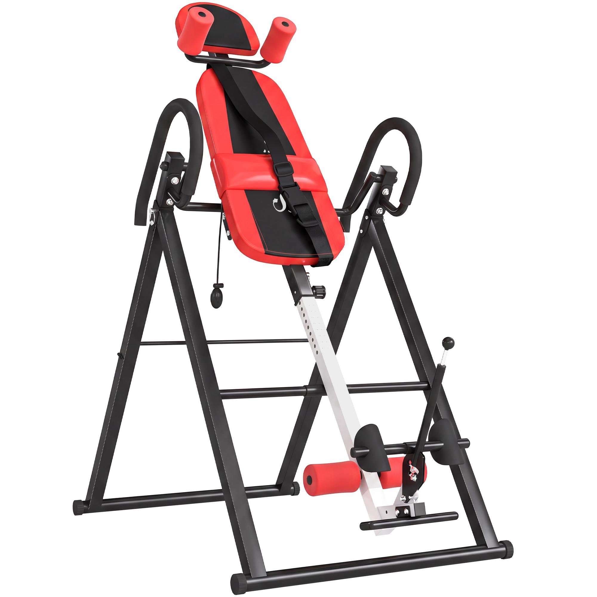 Red Steel Folding Inversion Table, 264 lb Capacity