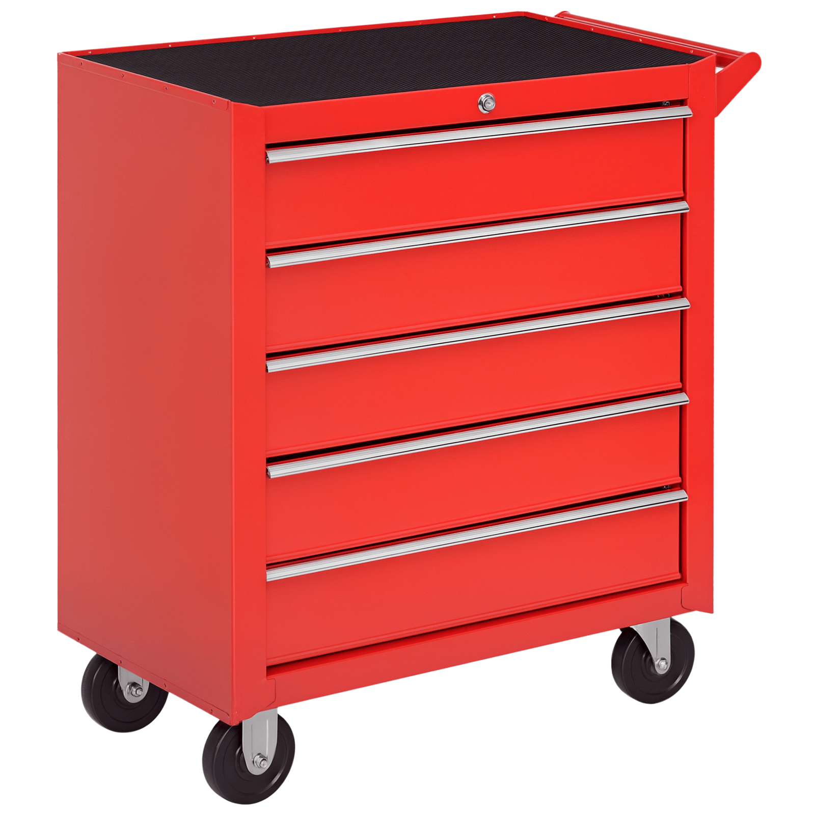 Red Five Drawer Chest, Steel Mobile Tool Organizer