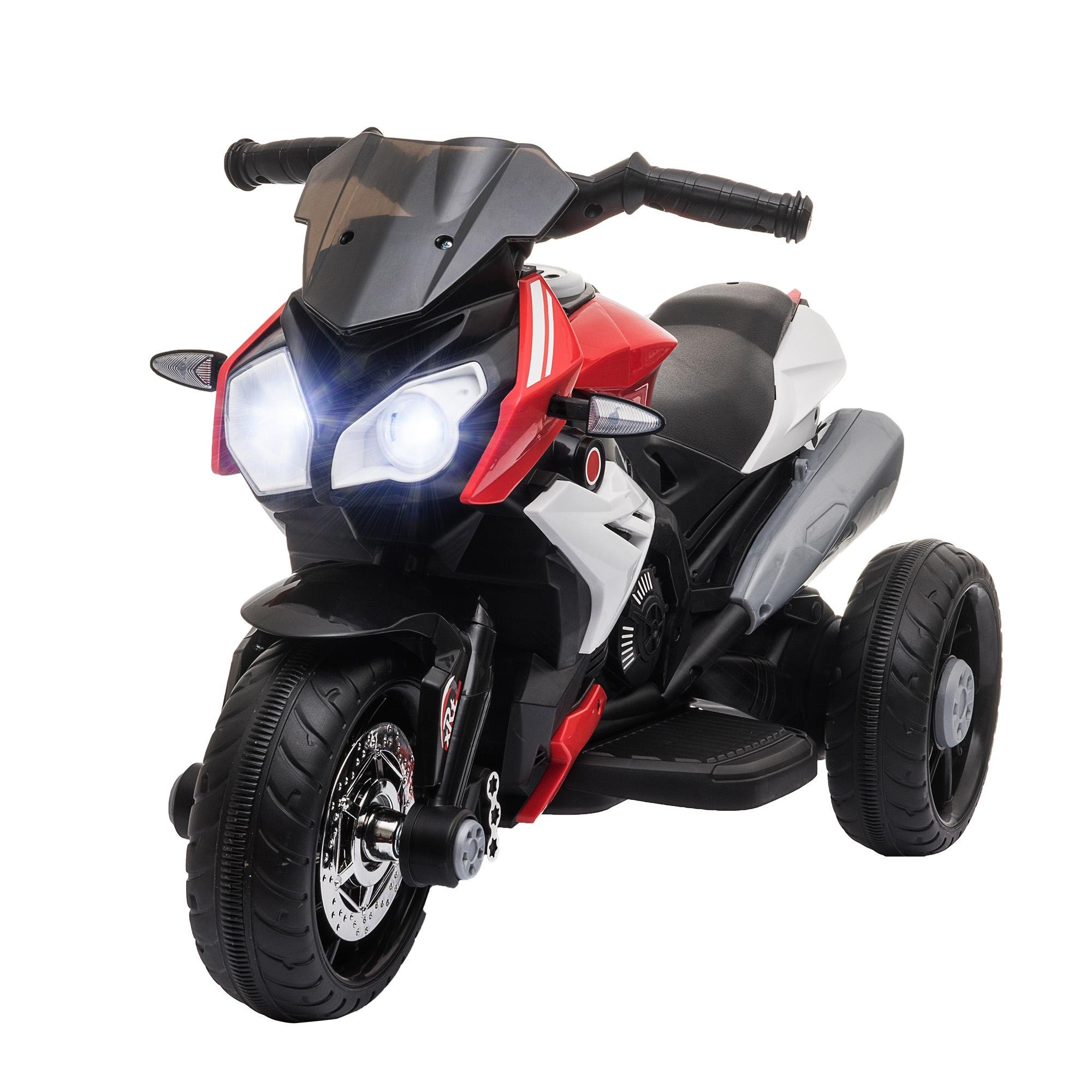 Red Three Wheel Ride-On Motorcycle with Music and Horn