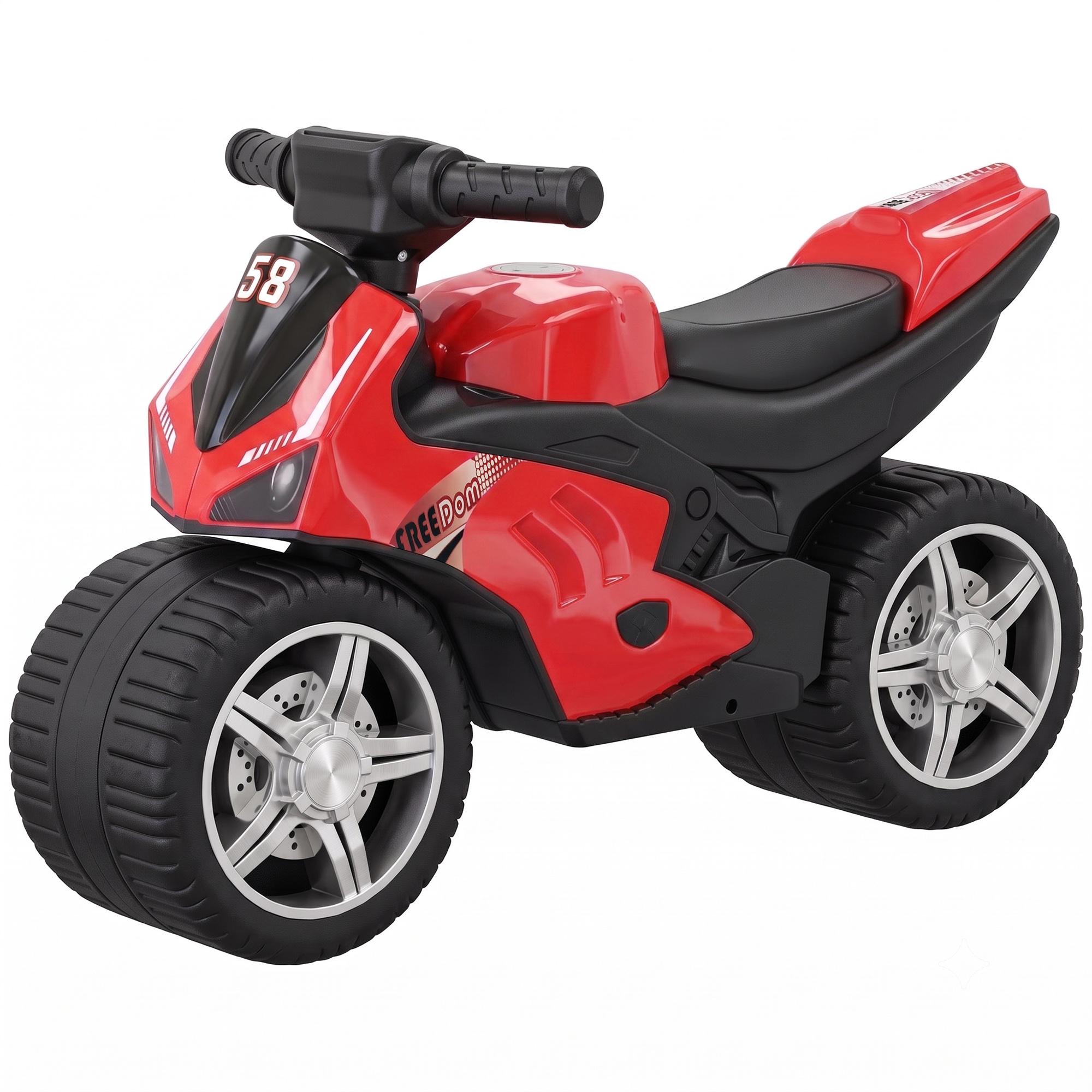 Red Toddler Motorcycle Balance Bike with Built-In Music