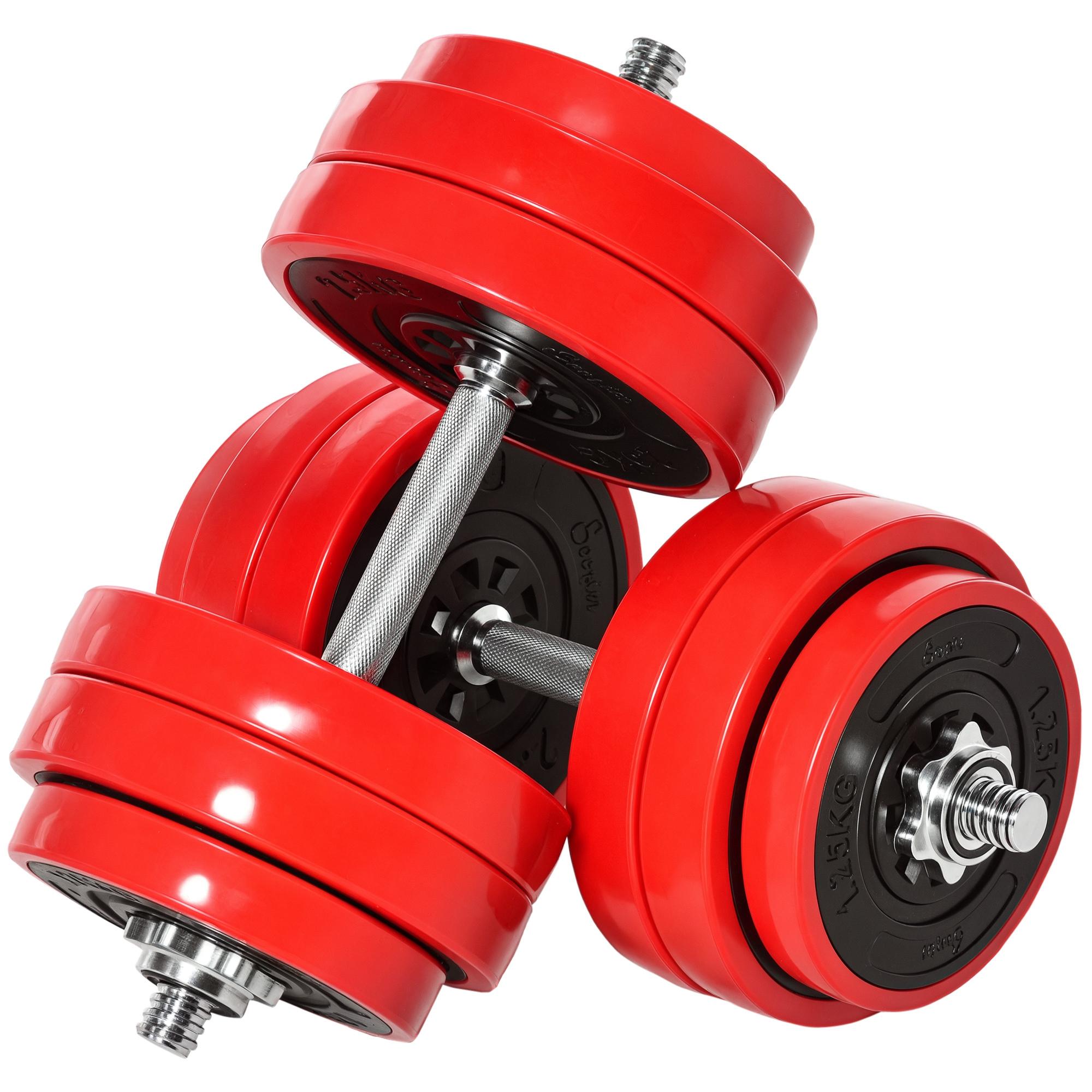 Red Wine Dumbbell Barbell Set, 66 lbs for Home Training