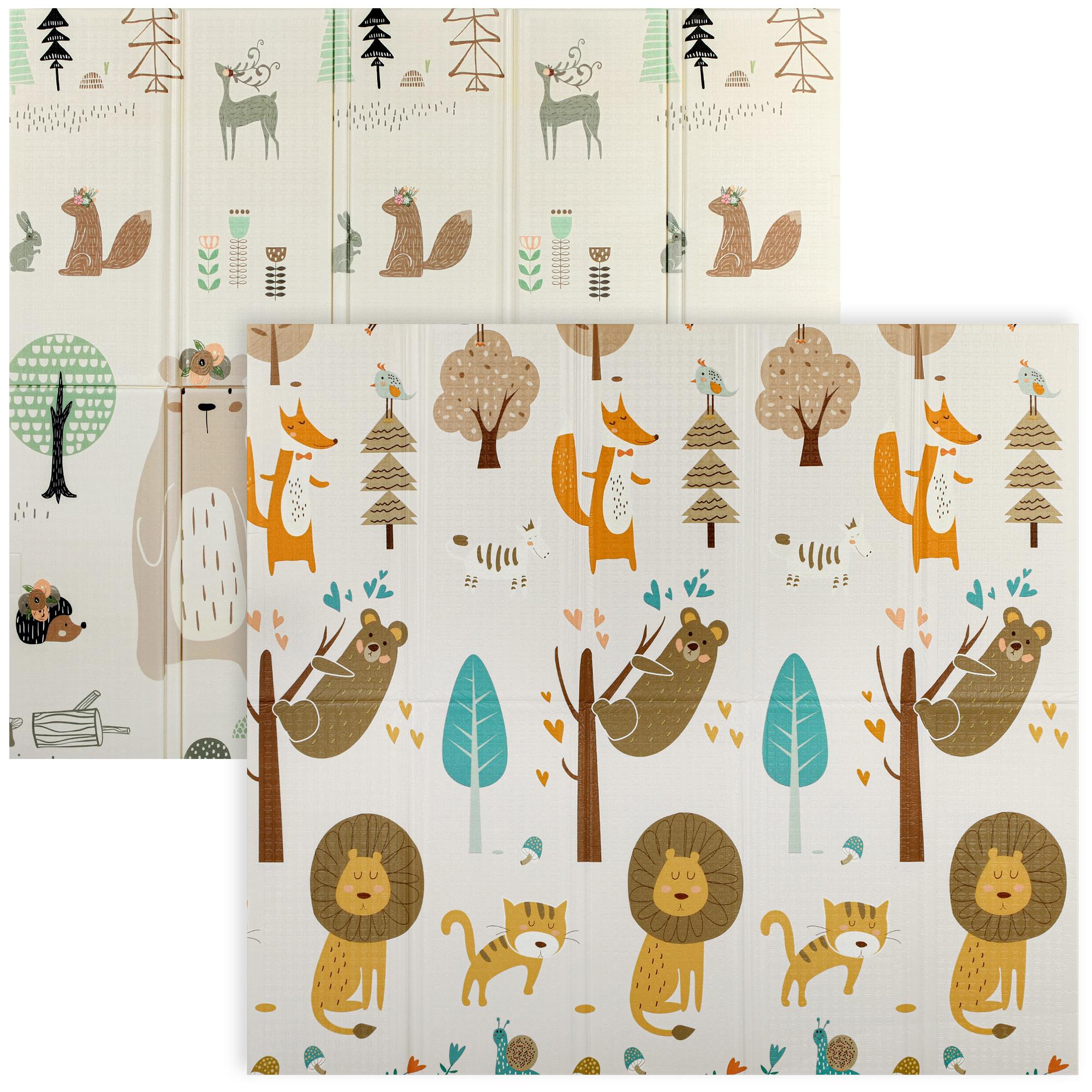 Forest Animal Play Mat - Foldable XPE, 77 Inch