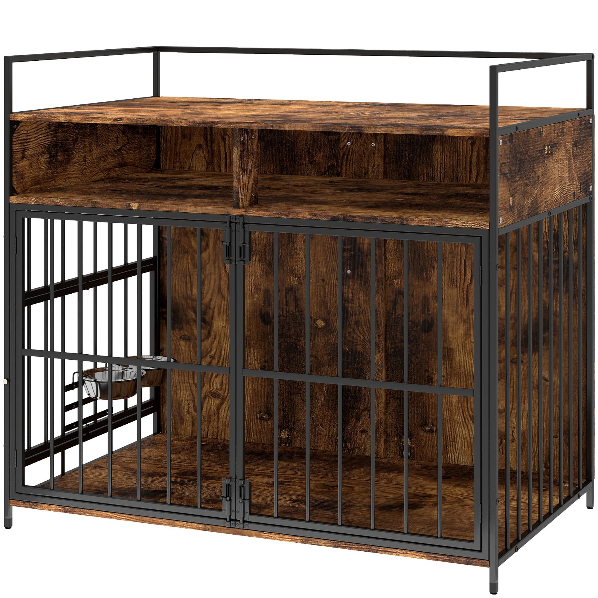Rustic Brown Crate Furniture with Rotating Feeder