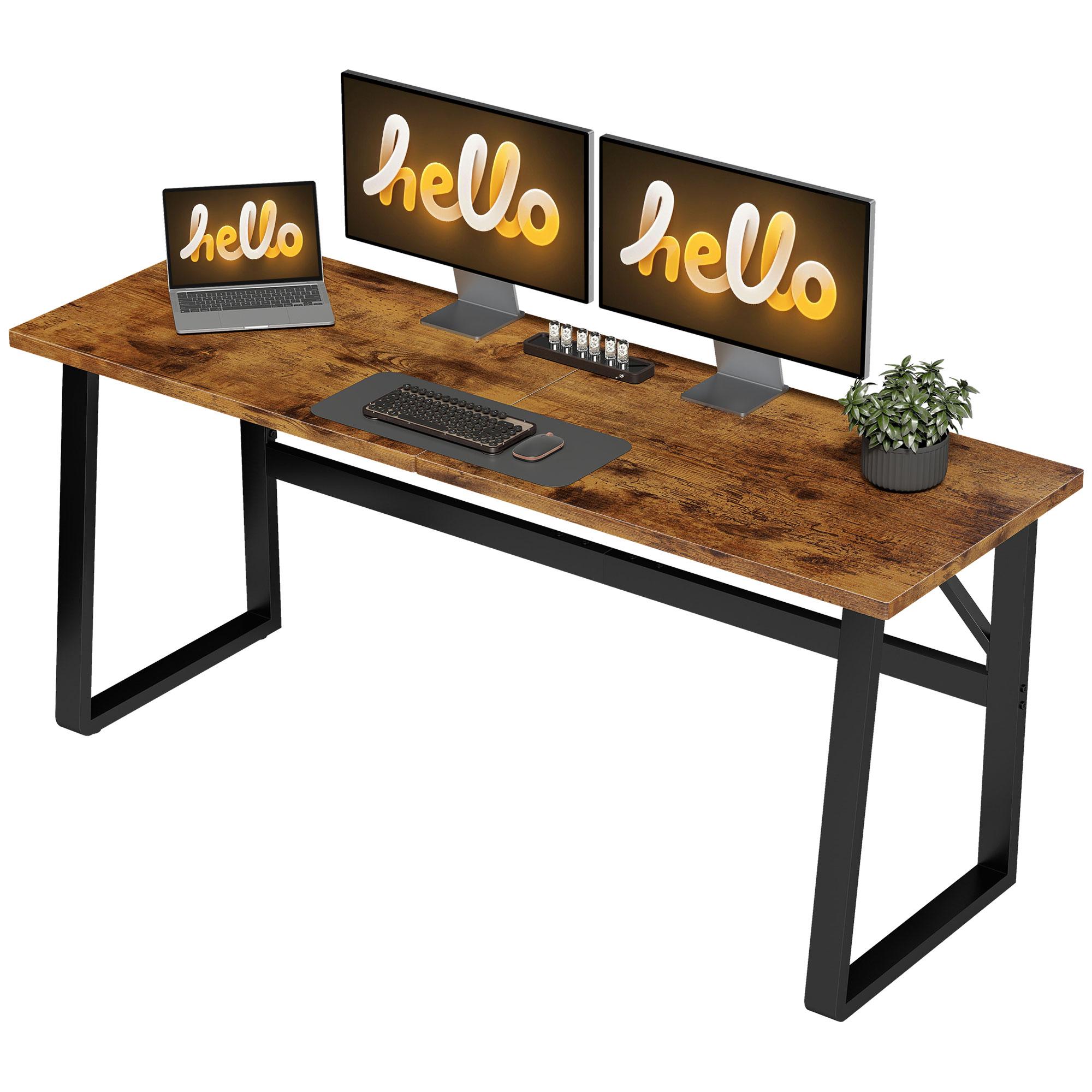 70.9 Inch Industrial Desk with Adjustable Feet