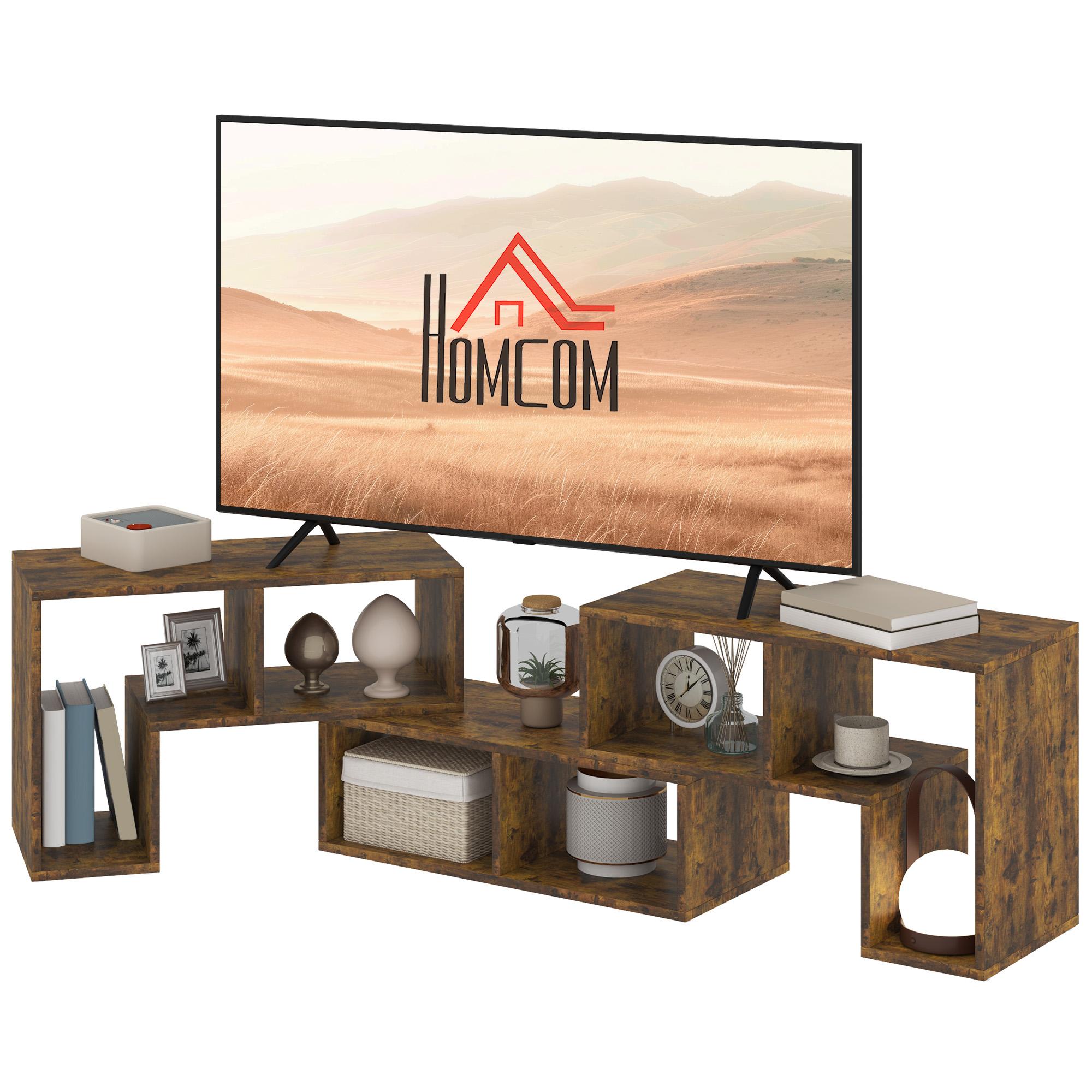 Rustic Brown Modular Console for TVs Up to 75"