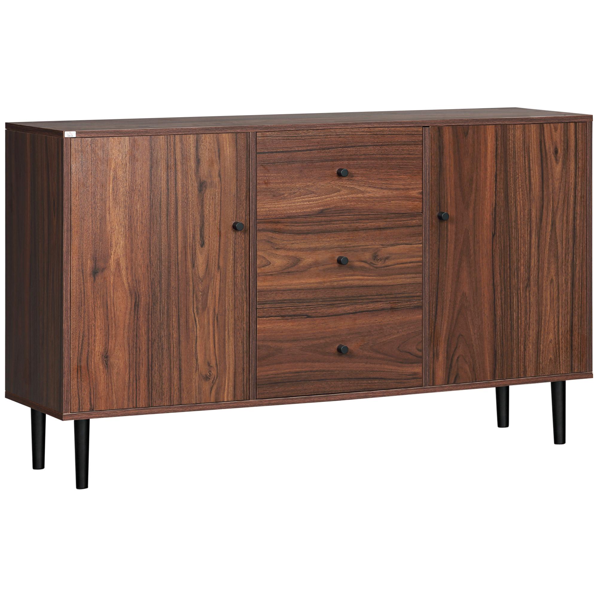 Rustic Brown Three Drawer Sideboard with Adjustable Shelves