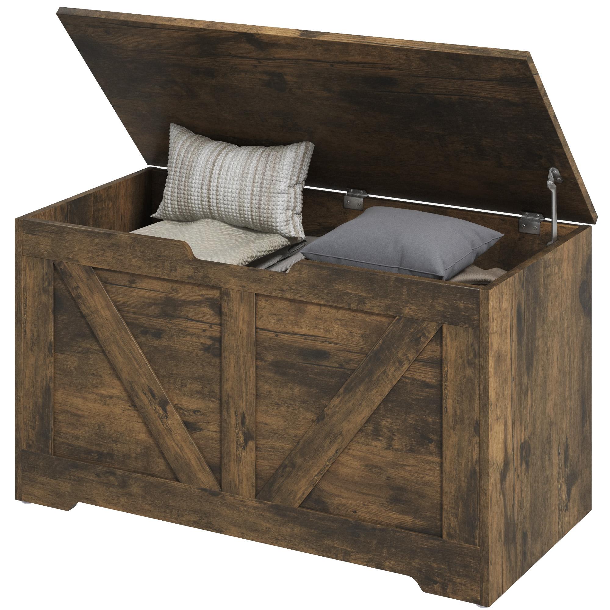 100 Litre Rustic Storage Chest with Safety Hinges