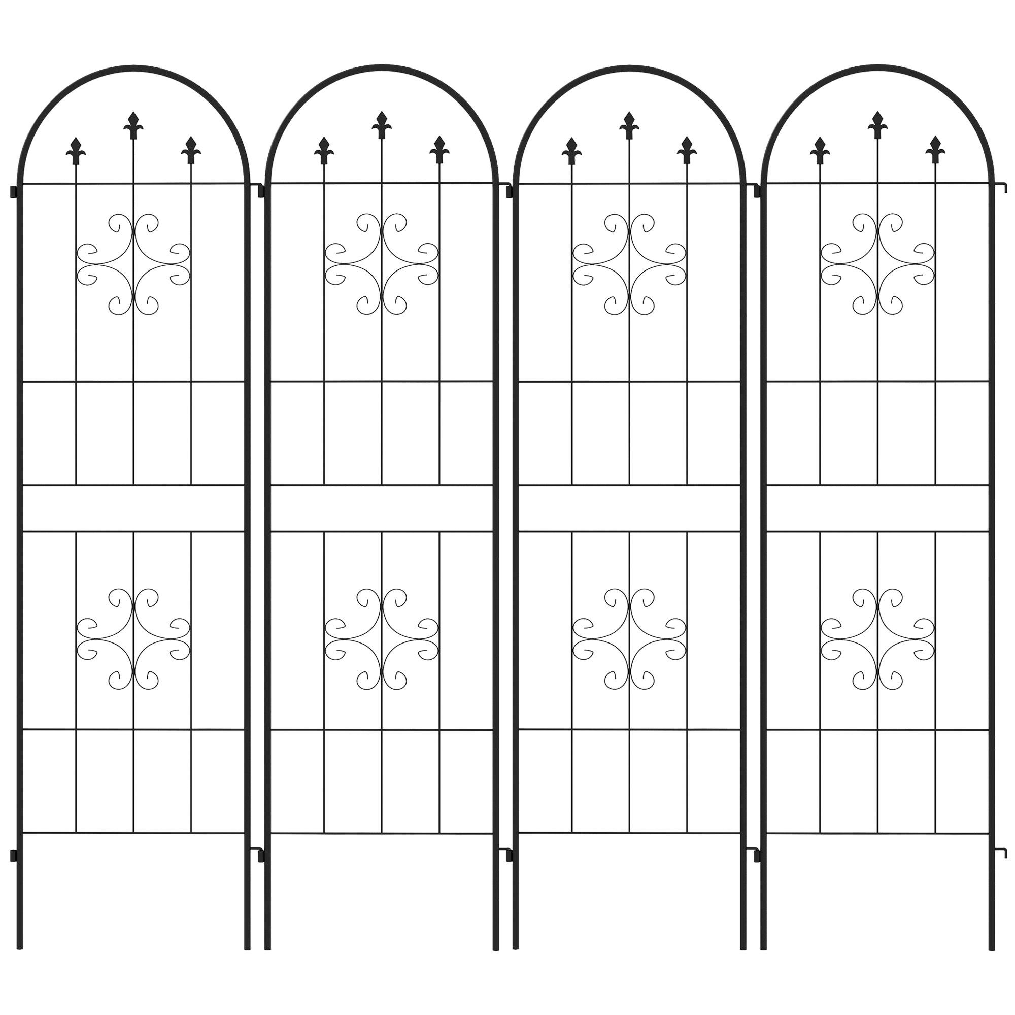 Black Arrow Garden Trellis Set of 4, Powder-Coated Steel
