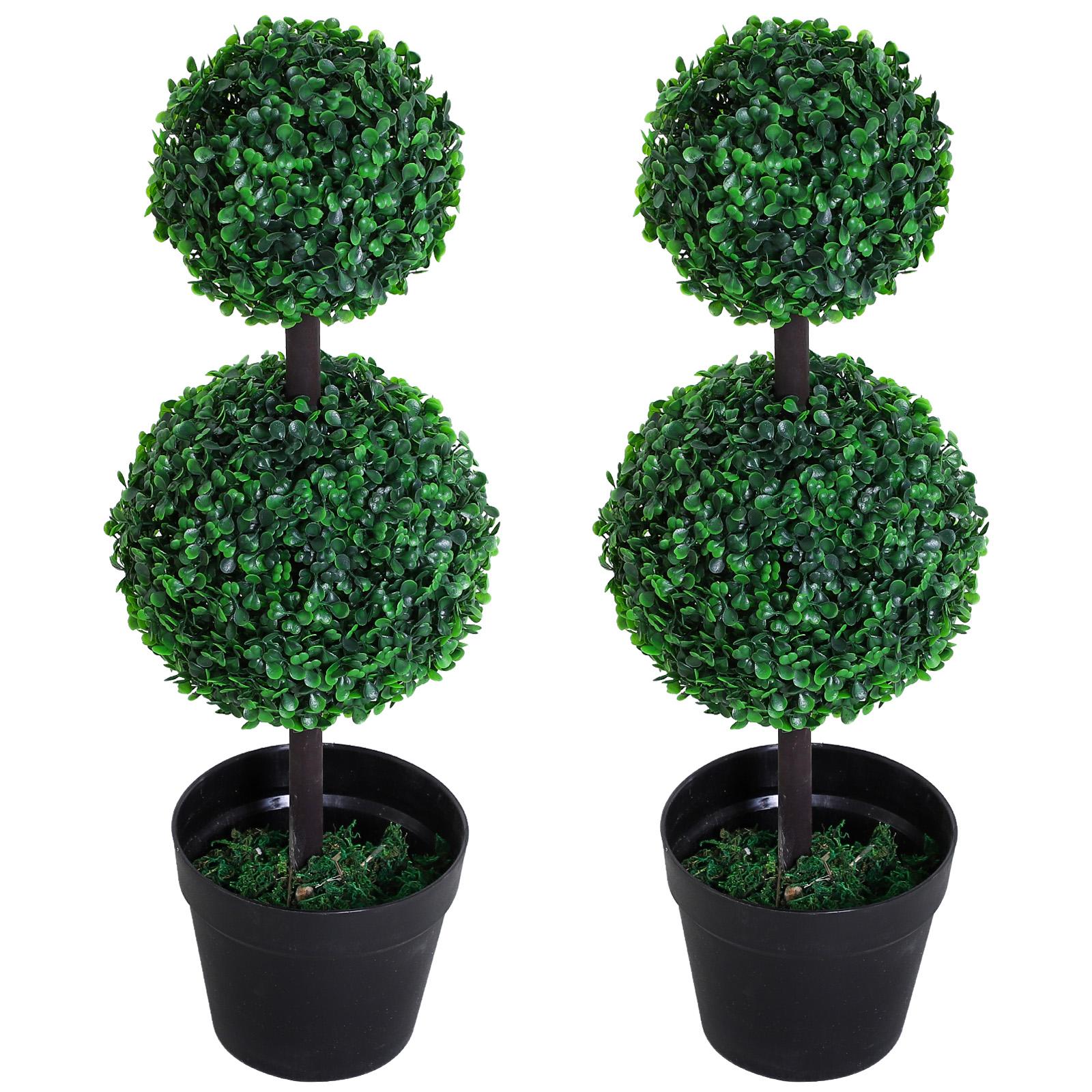 26 Inch Dark Green Topiary Set of 2 for Home Decor