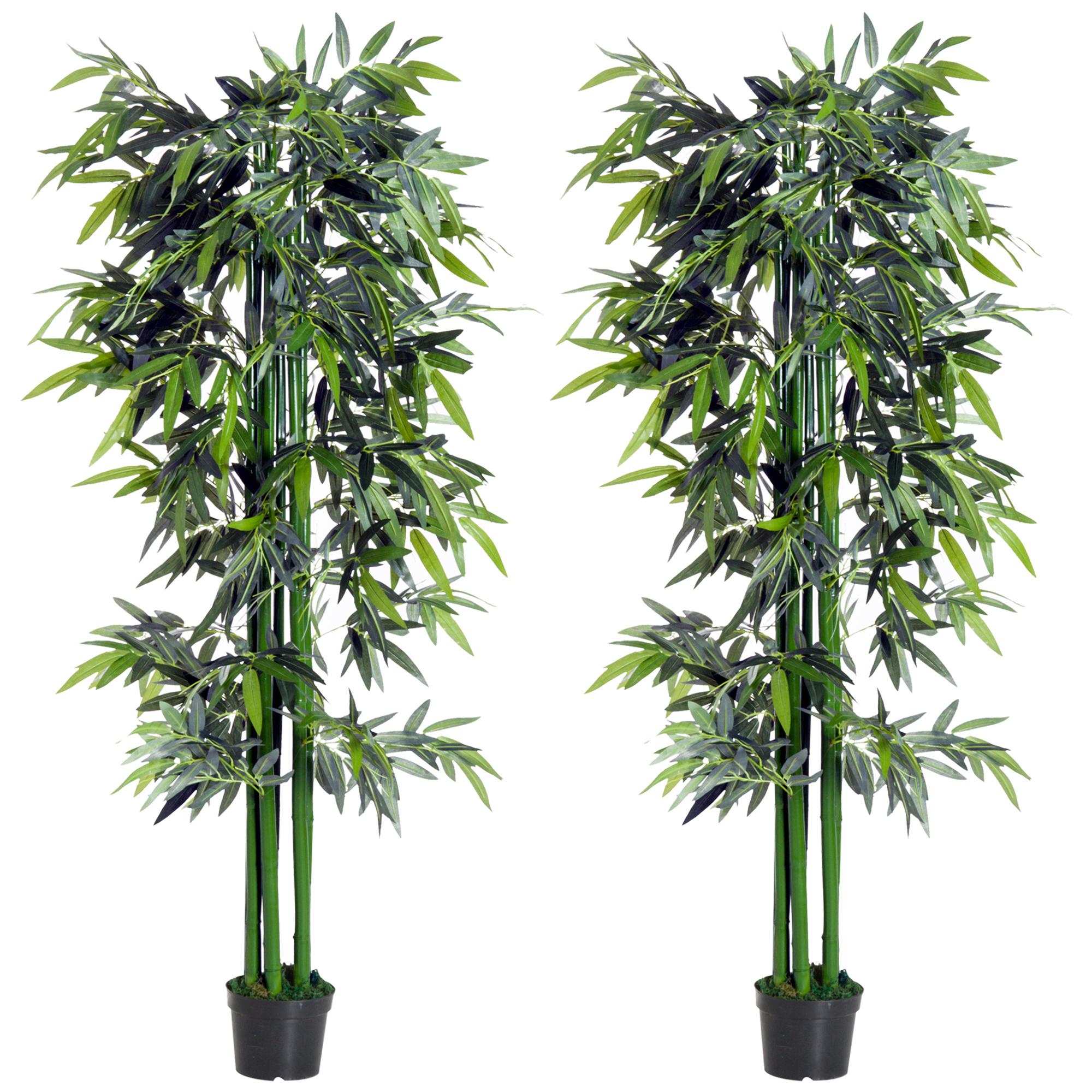 6ft Green Artificial Bamboo Duo with Nursery Pots