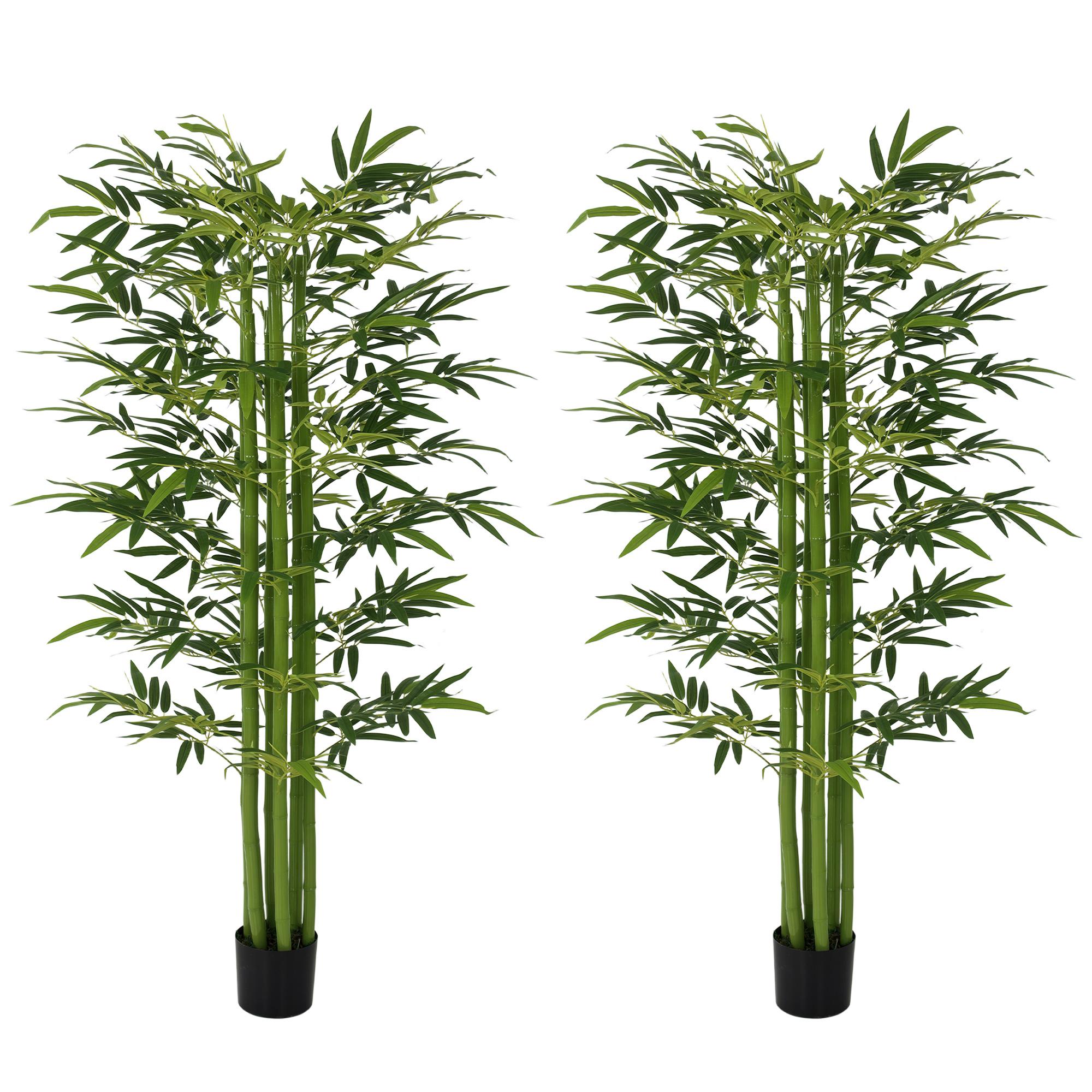 6ft Artificial Bamboo Trees, Set of Two for Indoor Décor