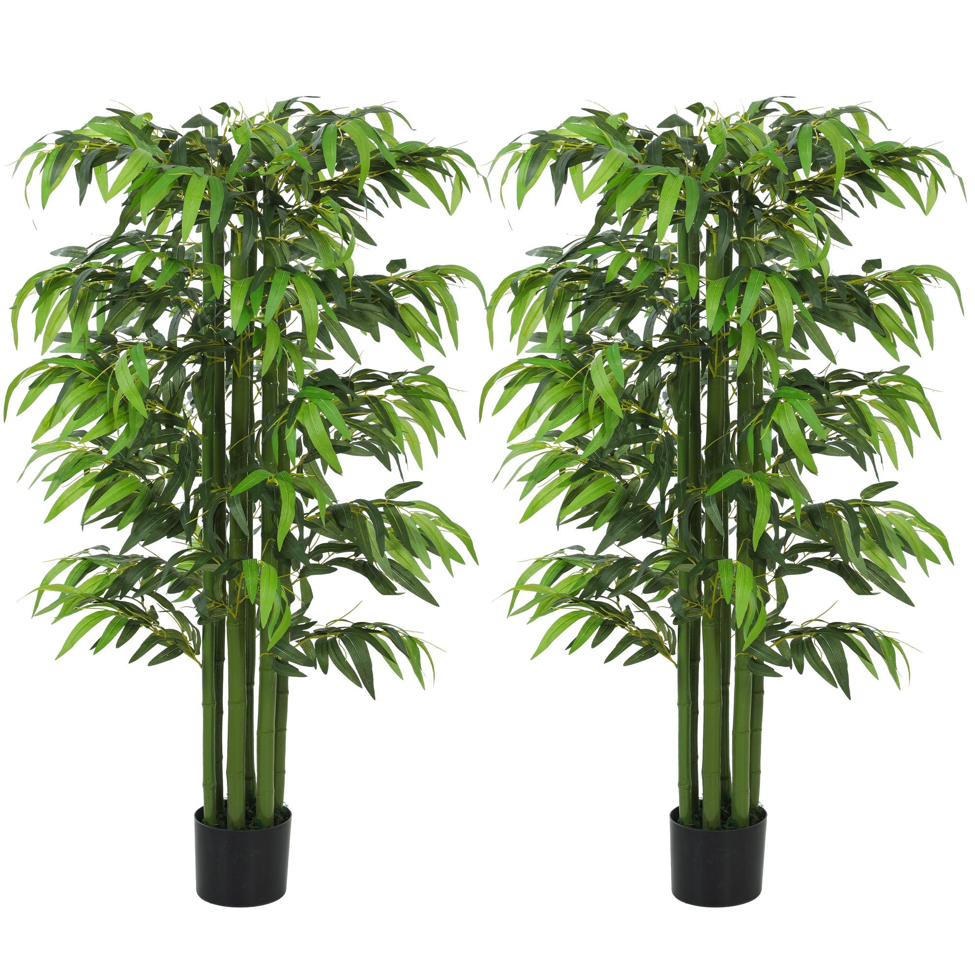 5ft 4in Green Bamboo Trees, Pre-Potted Set of 2