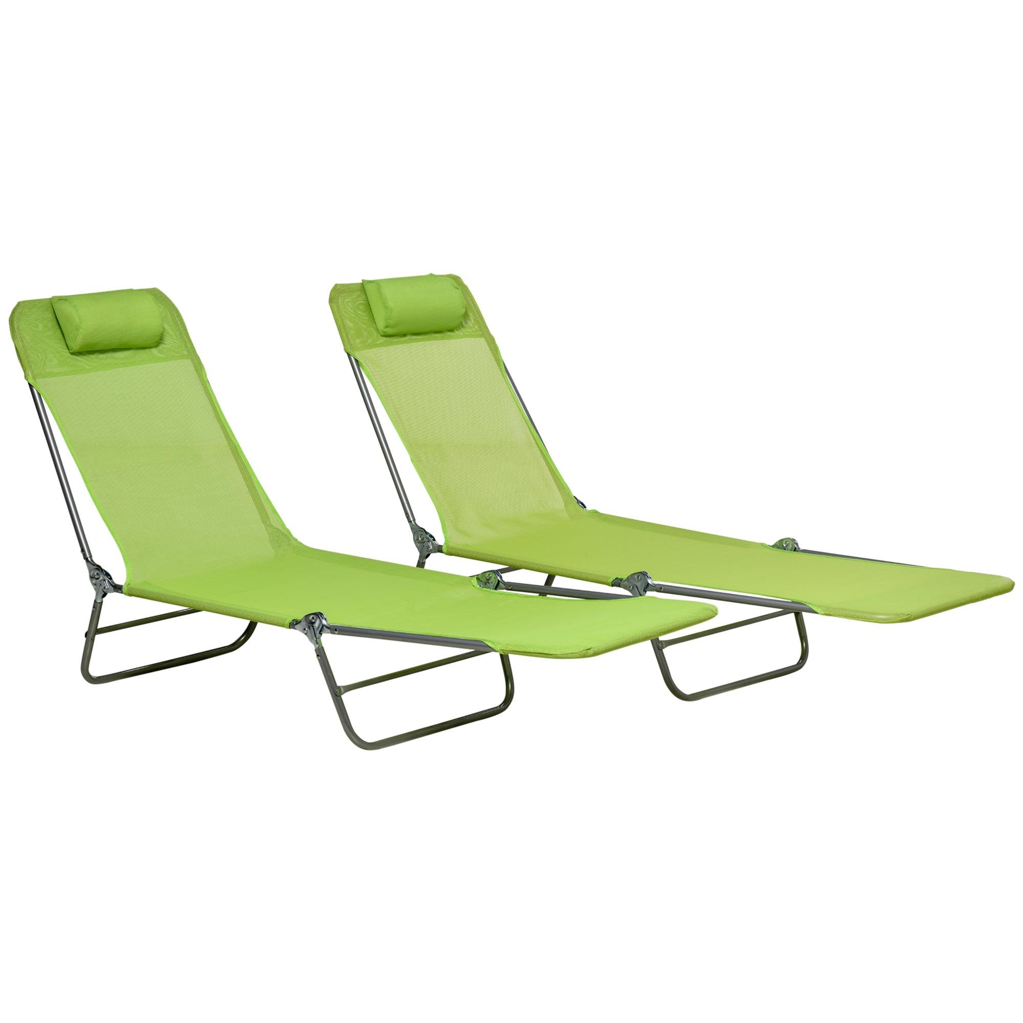 Green Five-Position Lounger Set with Pillows