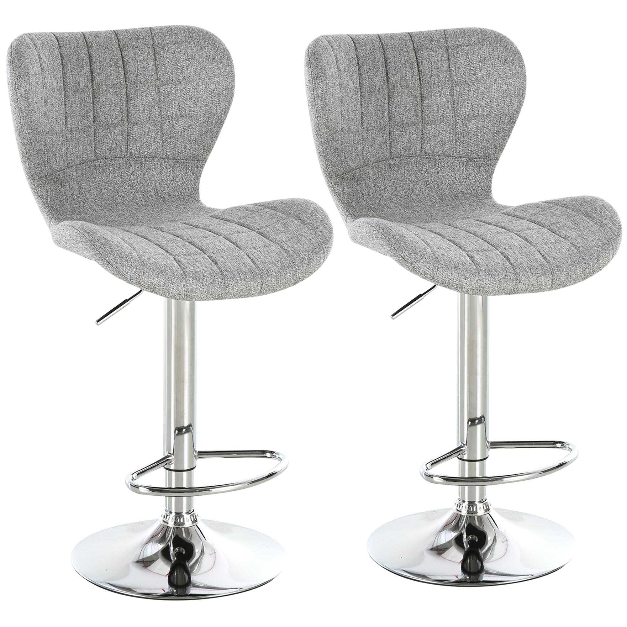 Grey Swivel Counter Stools, Adjustable Set of 2