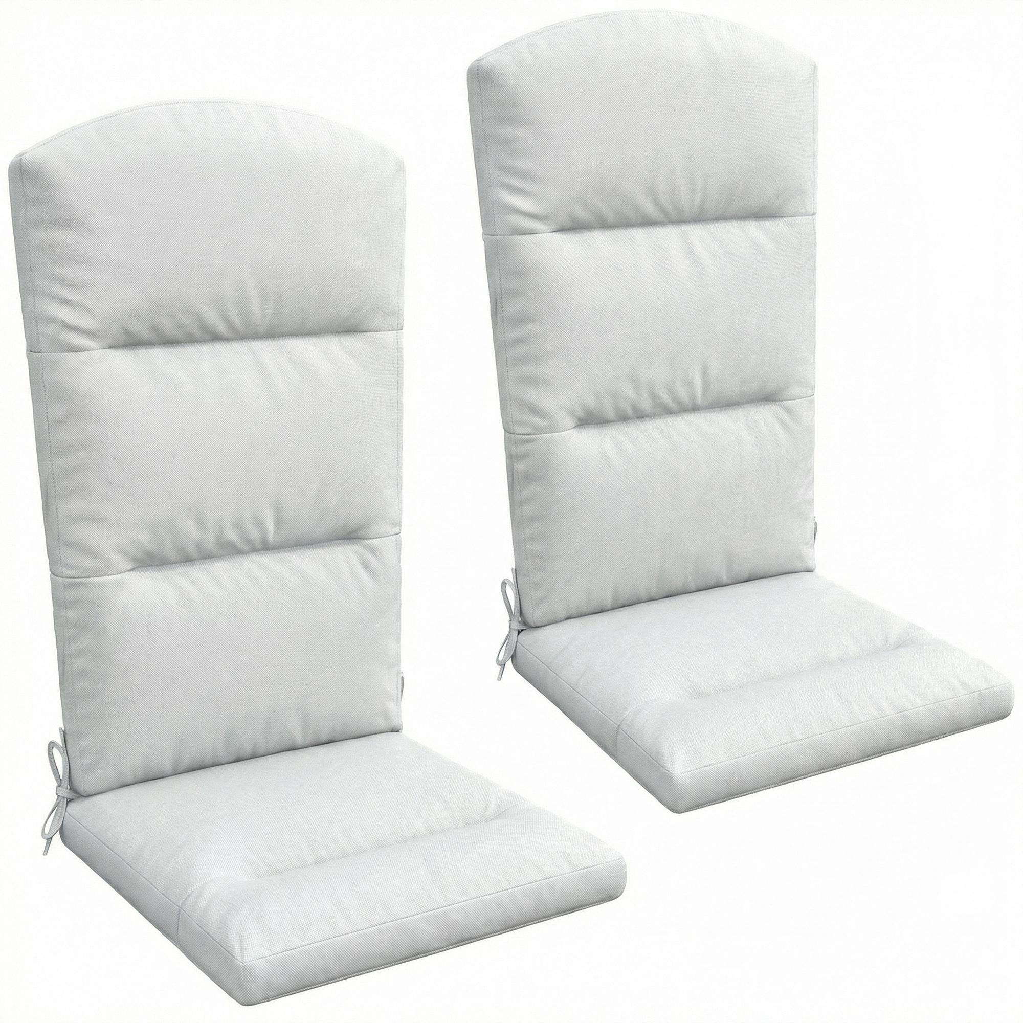 Light Grey Adirondack Chair Cushions with Ties, Set of 2